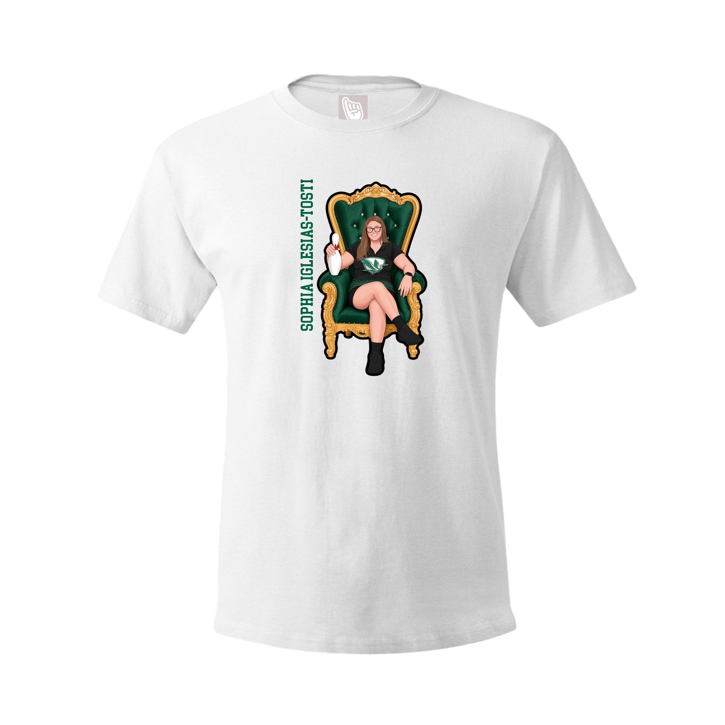 Youth Tee — Name Vertical in White