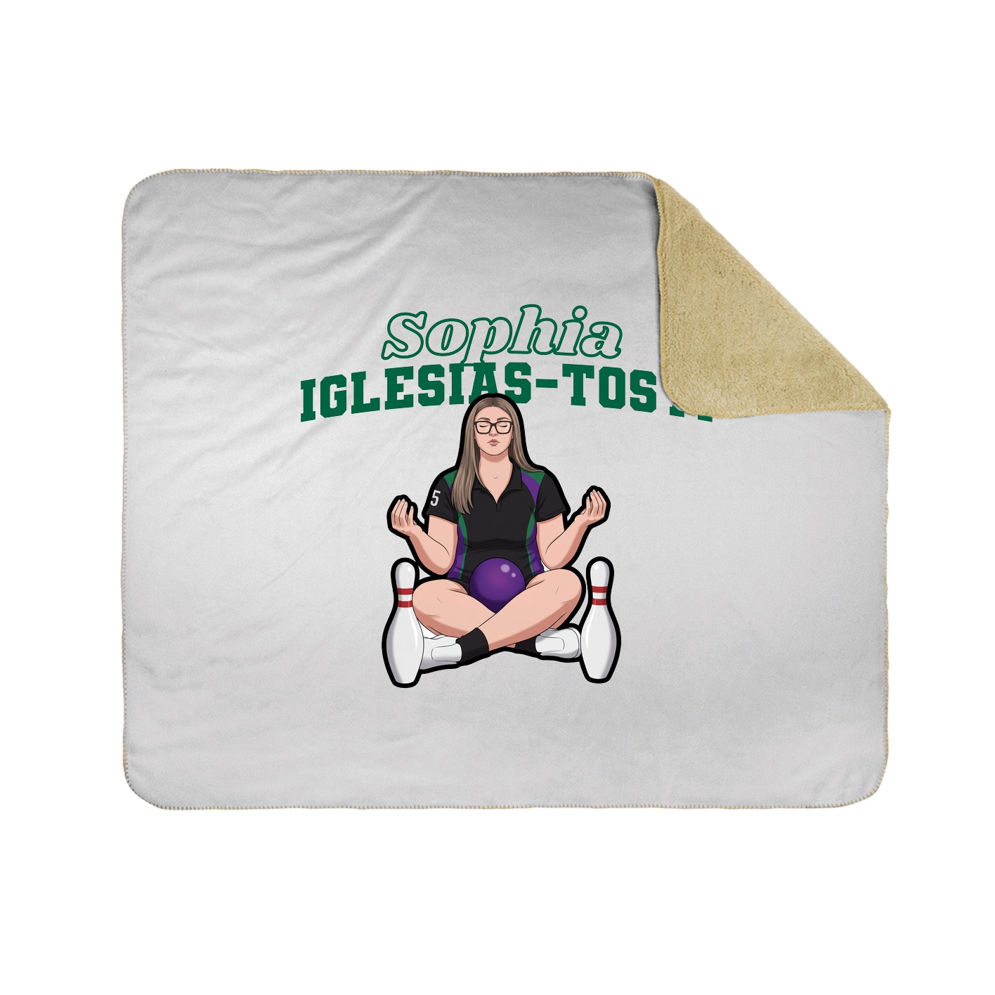 Throw Blanket — Name Arch in White