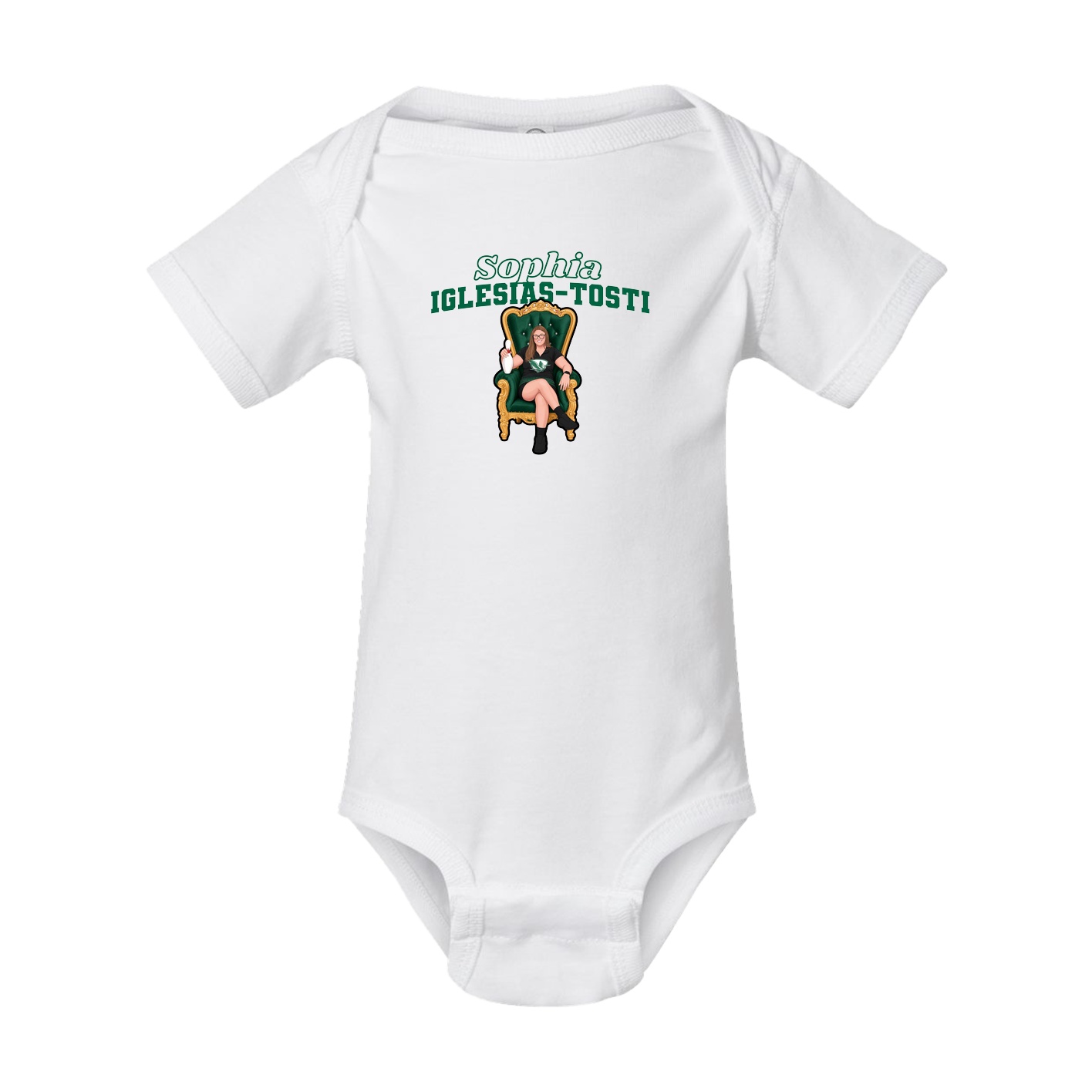 Baby Onesie — Name Arch in White