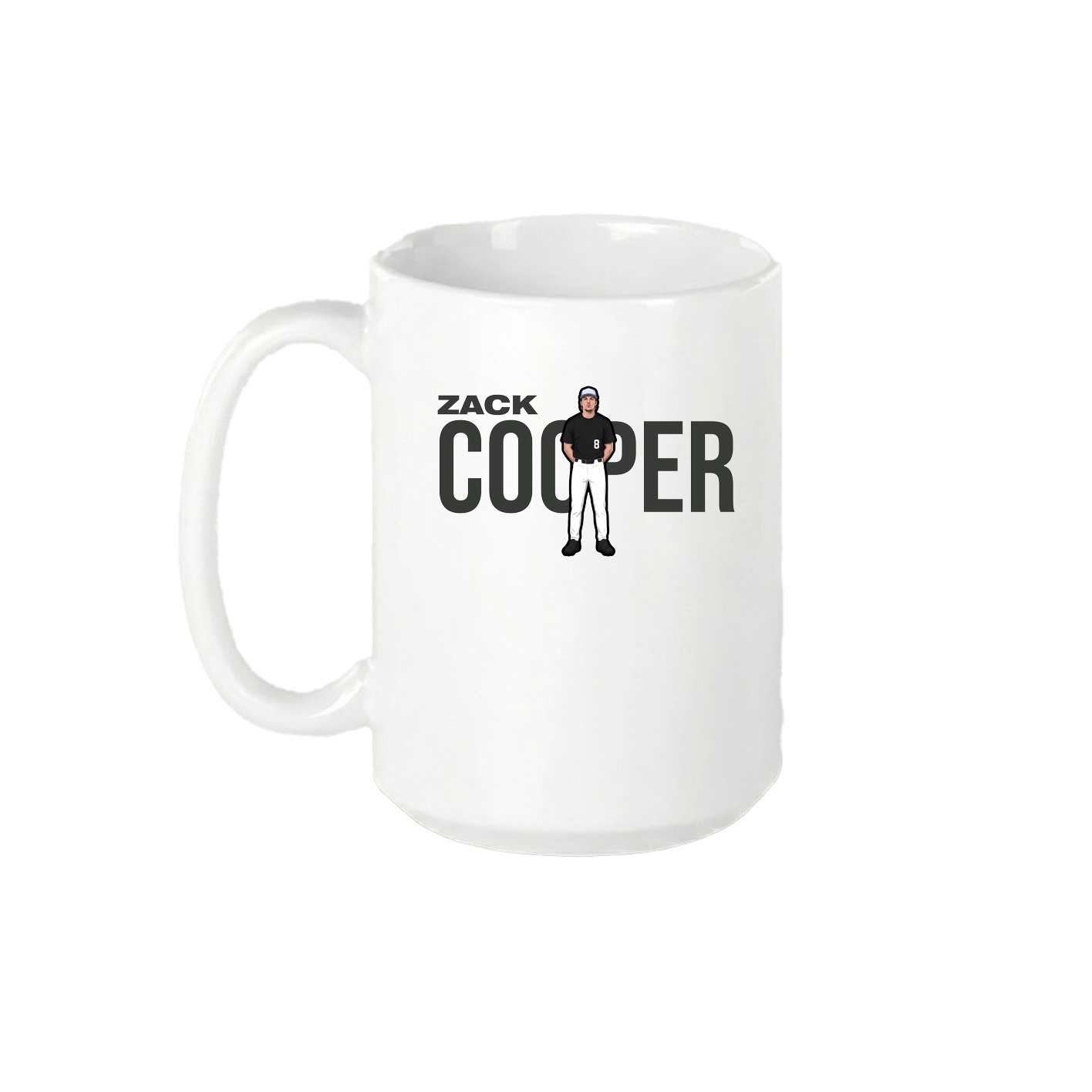 15oz Coffee Mug — Player Name in White