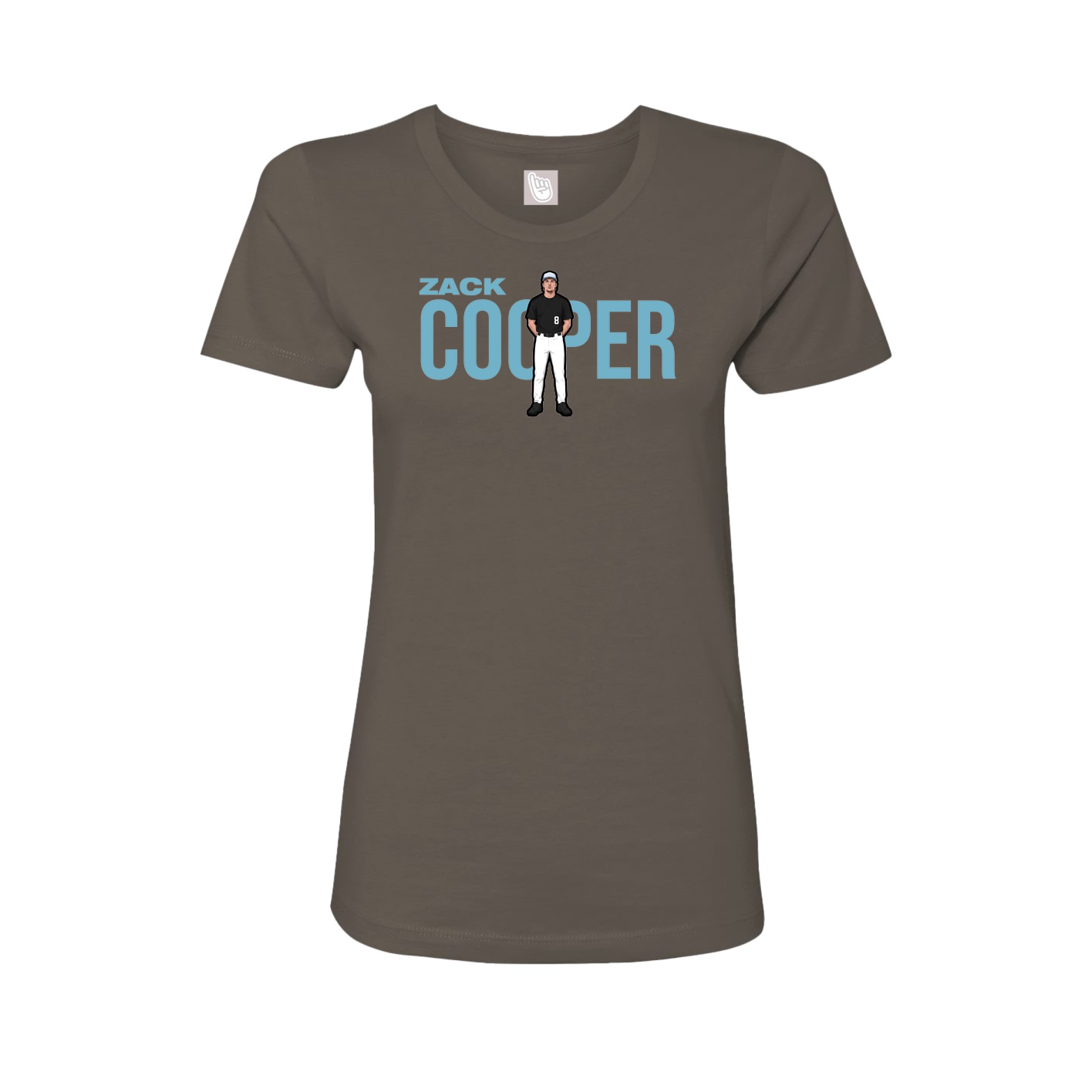 Fitted Women's Tee — Player Name in Grey