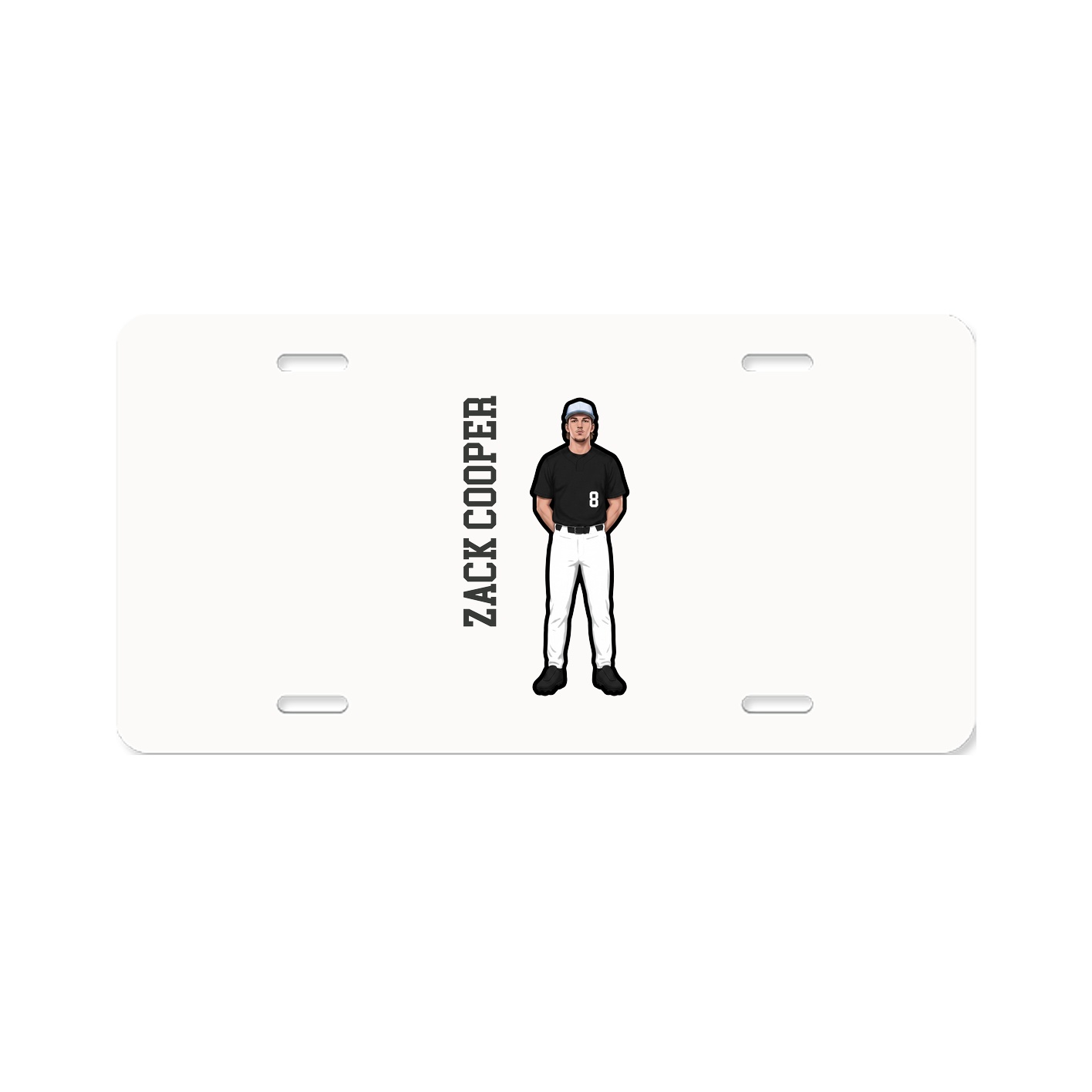 License Plate — Name Vertical in Classic
