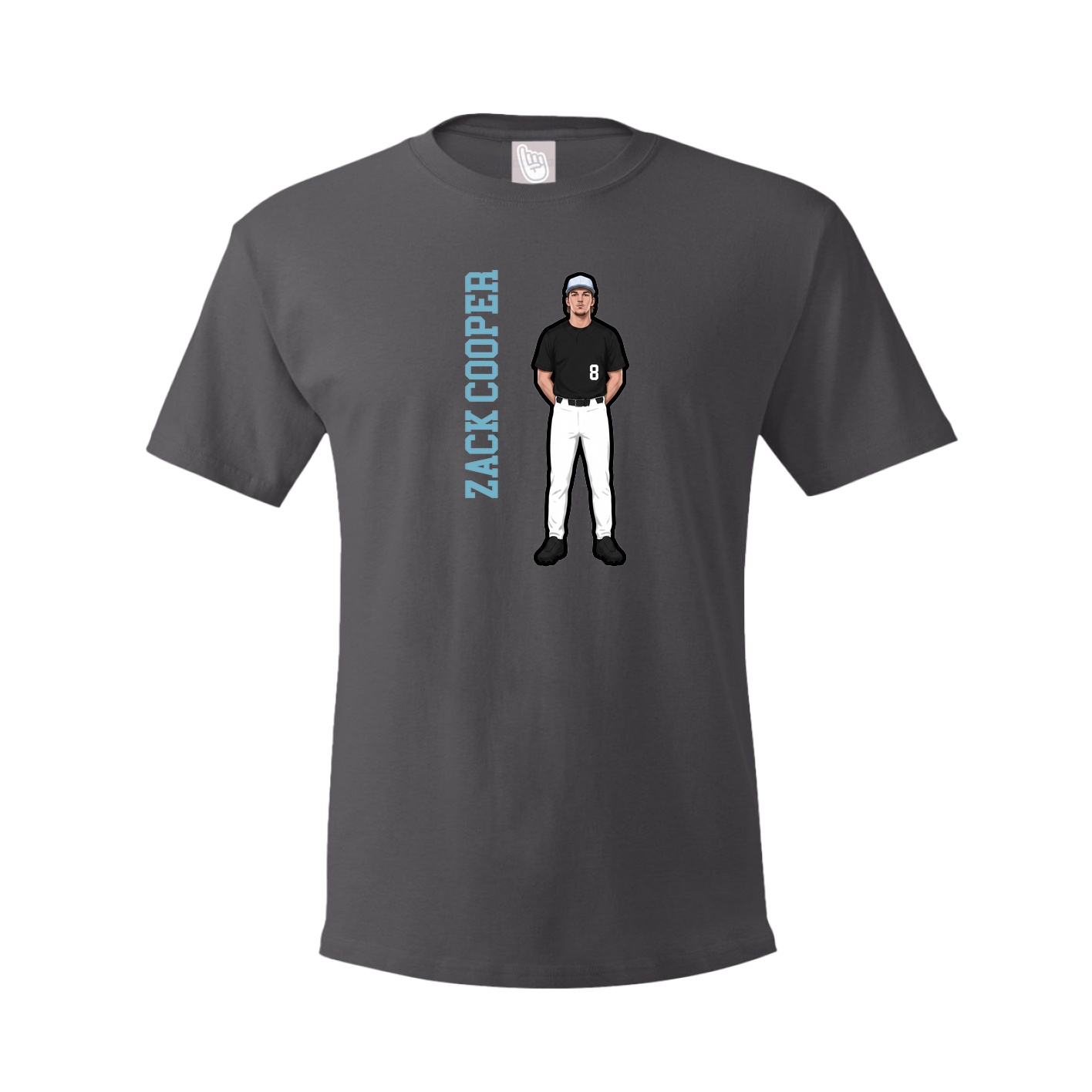 Tee — Name Vertical in Grey