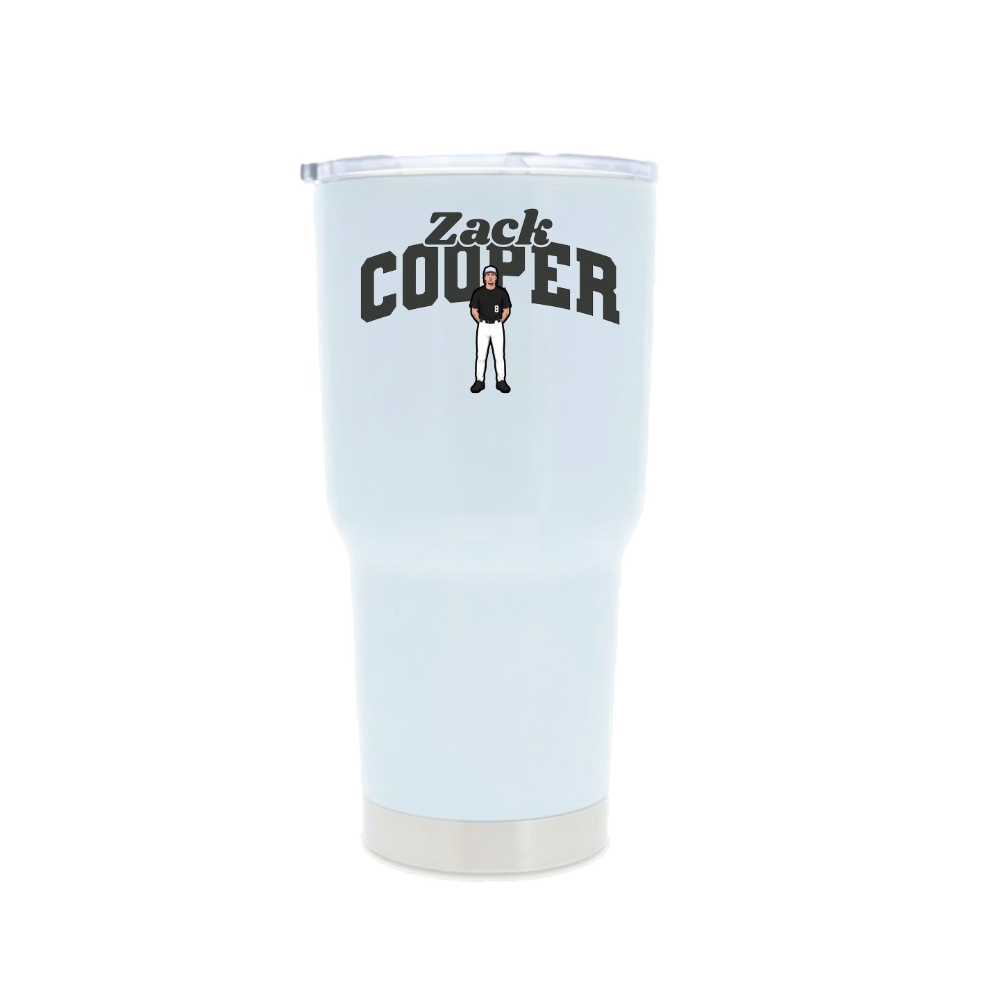 30oz Stainless Steel Tumbler — Signature Arch in White