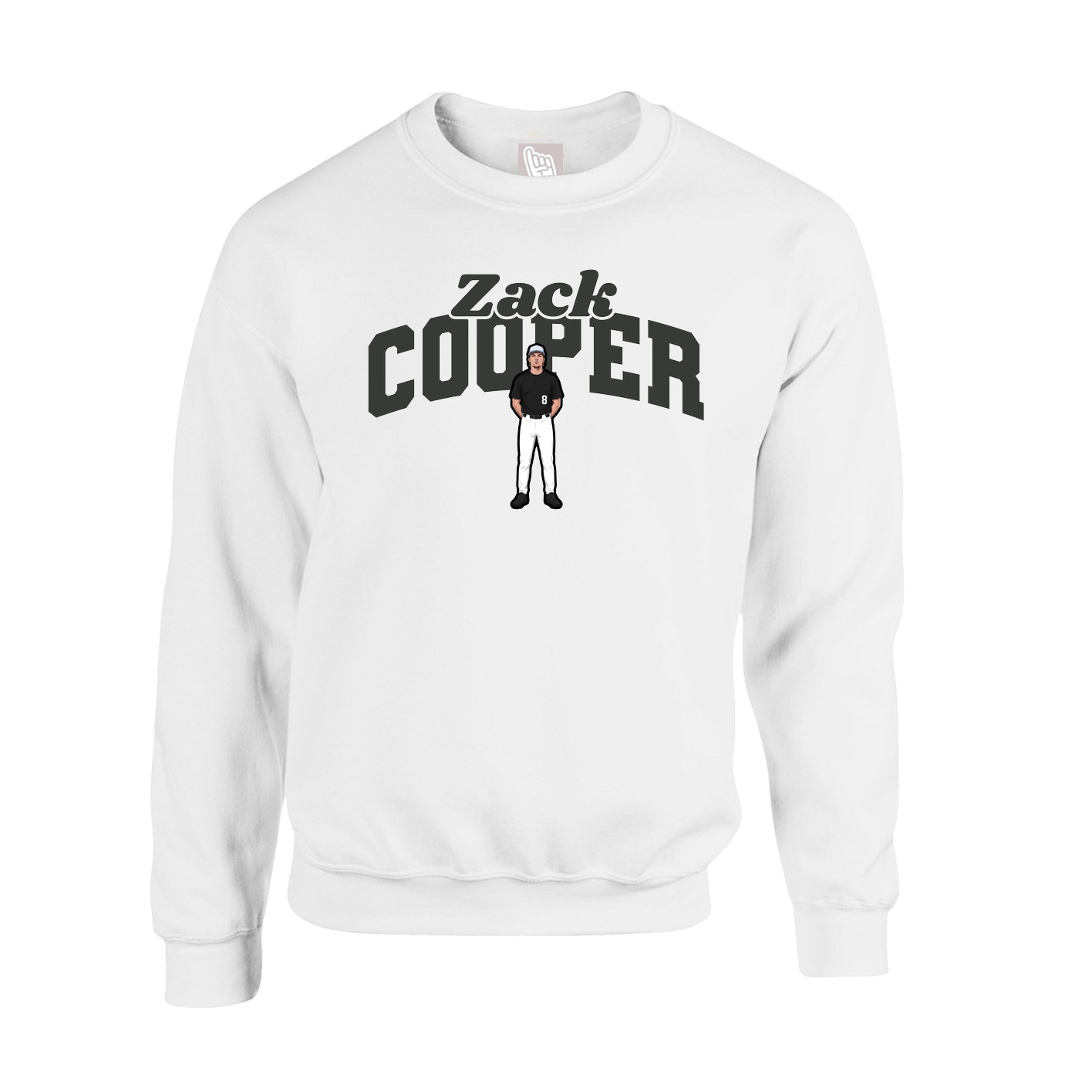 Fleece Crew — Signature Arch in White