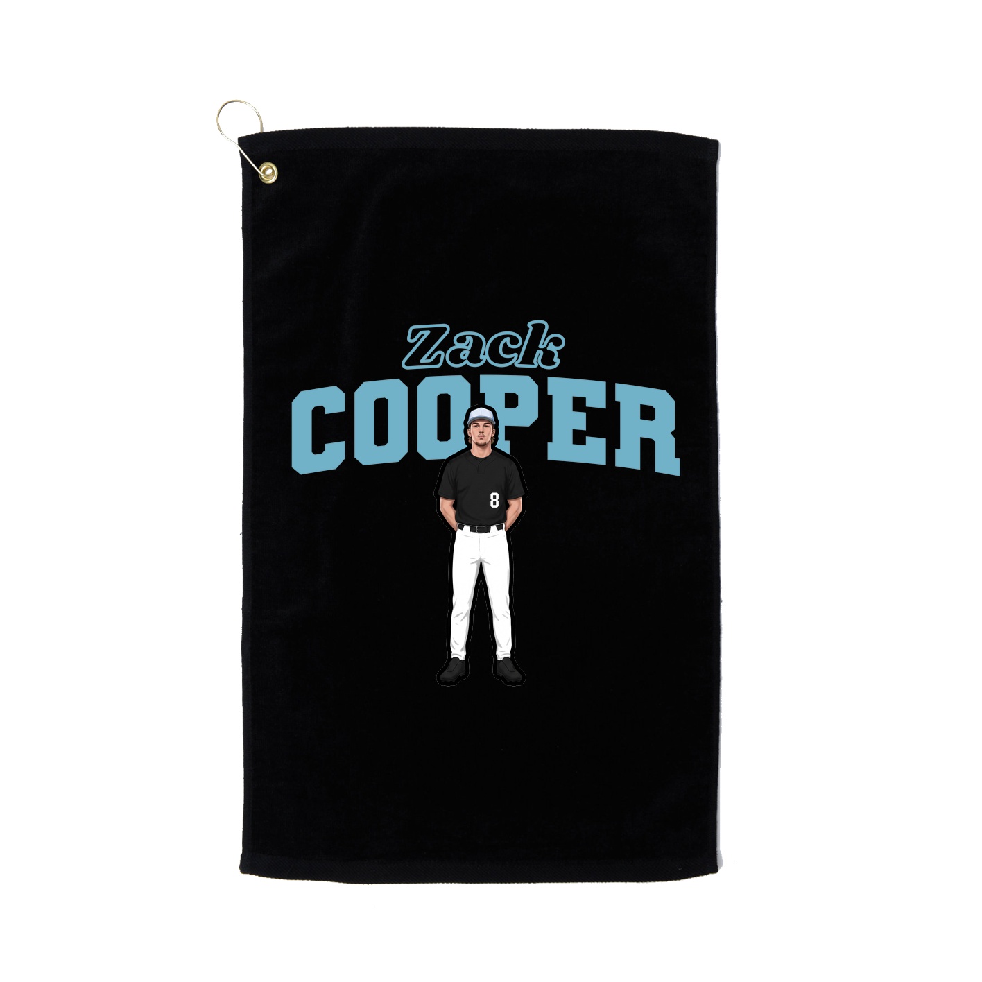 Golf Towel — Name Arch in Black