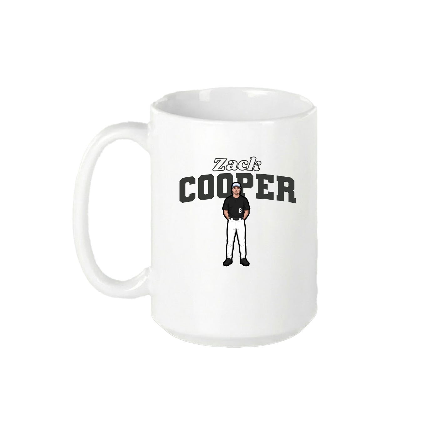 15oz Coffee Mug — Name Arch in White