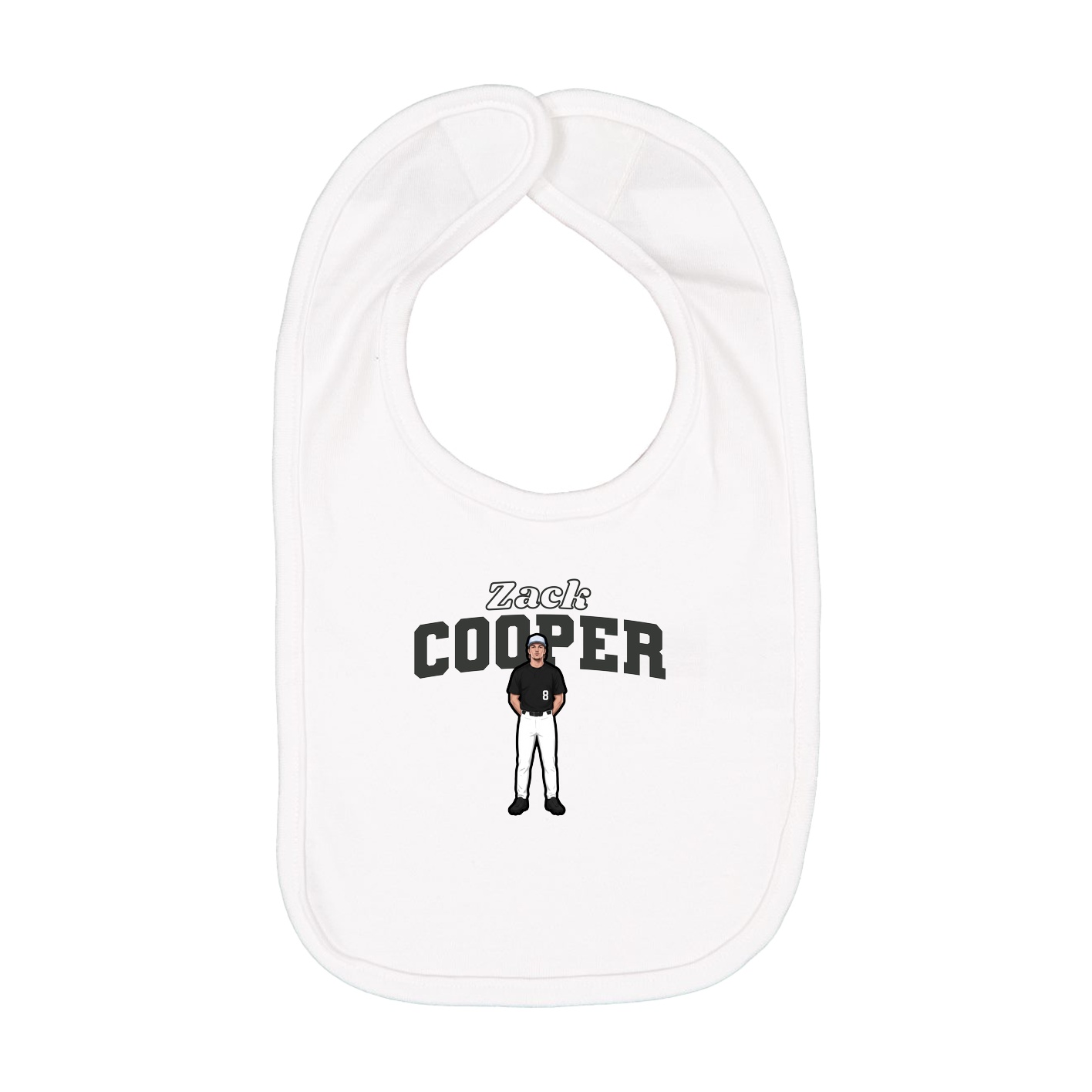 Infant Bib — Name Arch in White