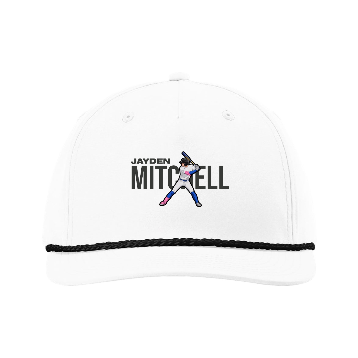 Five-Panel Classic Rope Cap — Player Name in White