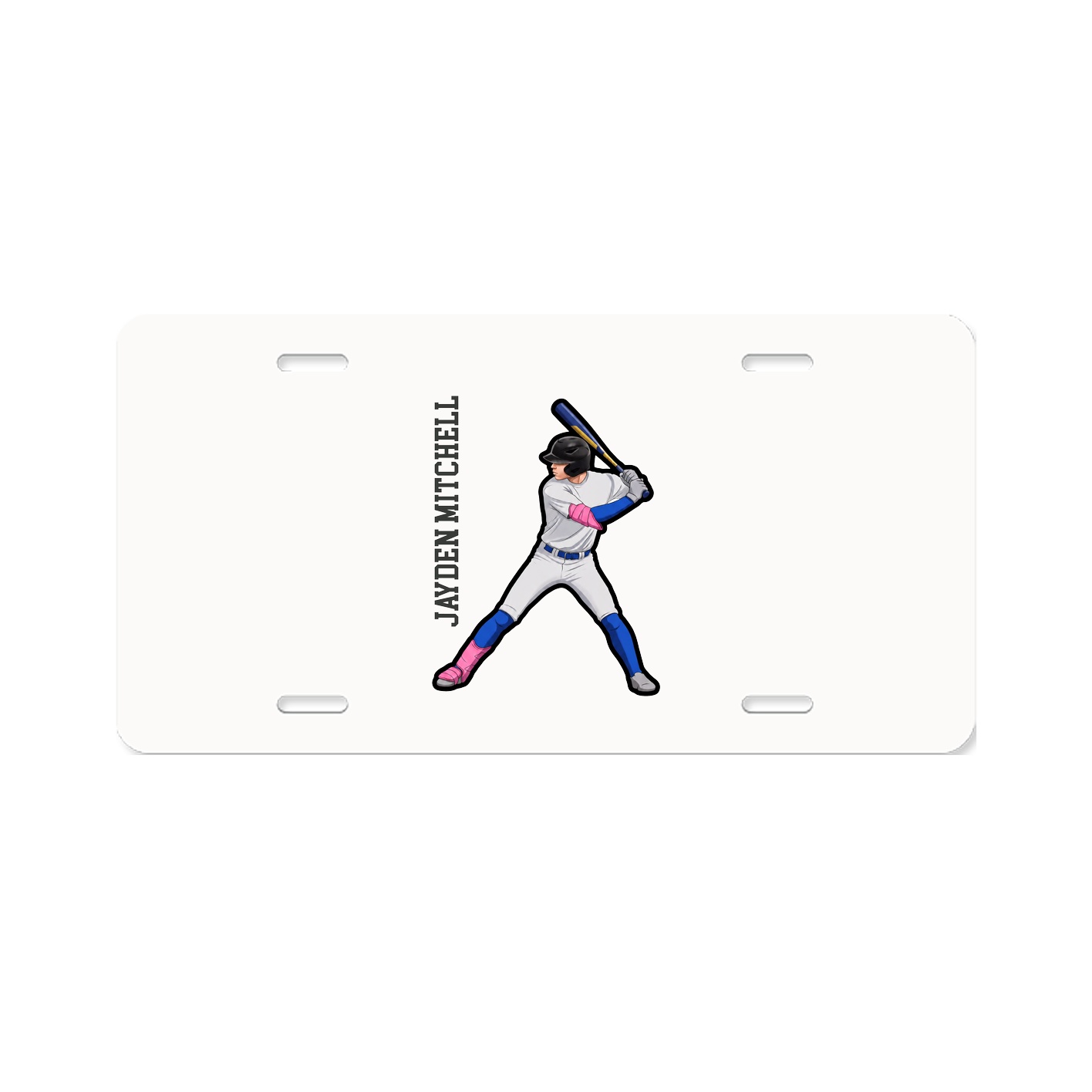 License Plate — Name Vertical in Classic