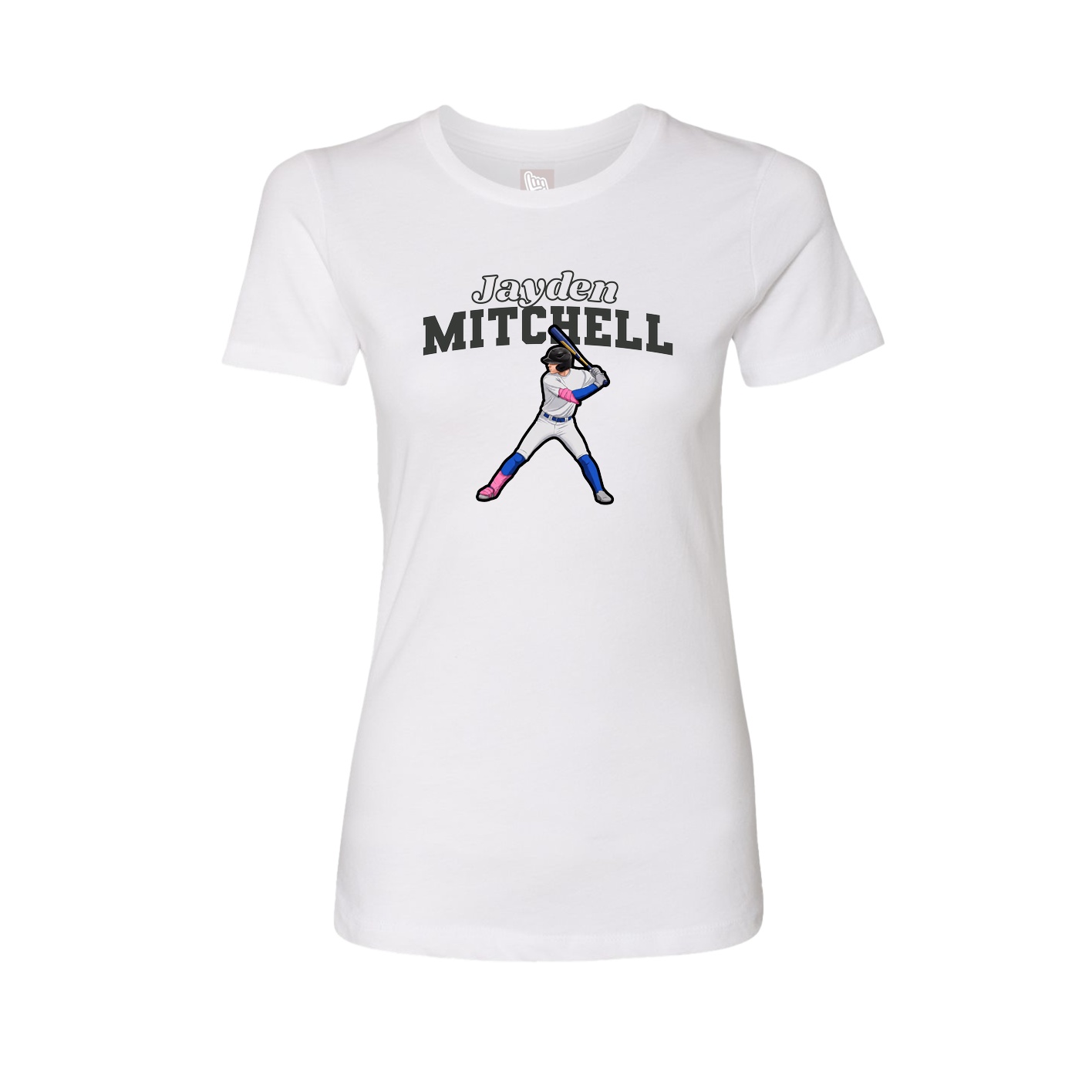 Fitted Women's Tee — Name Arch in White