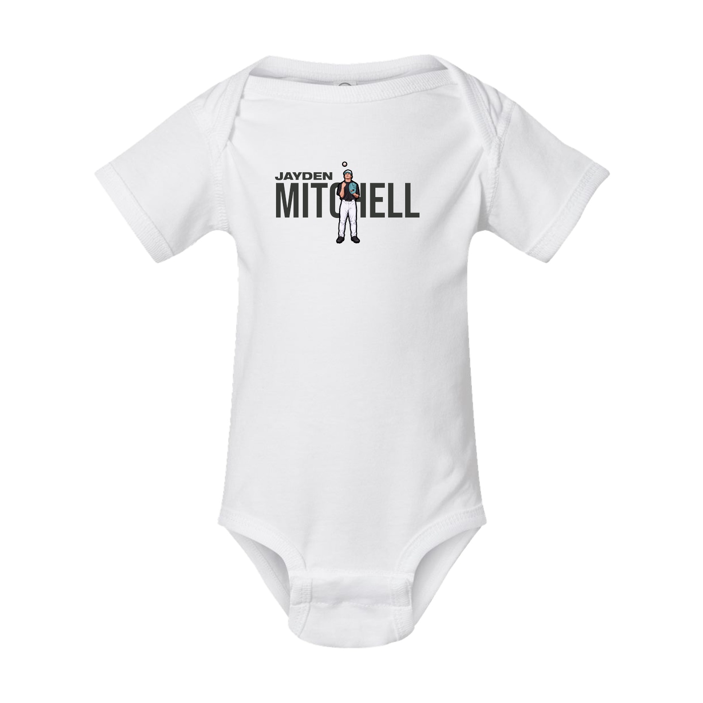 Baby Onesie — Player Name in White