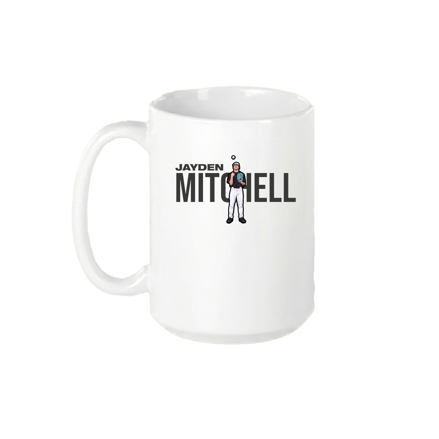 15oz Coffee Mug — Player Name in White