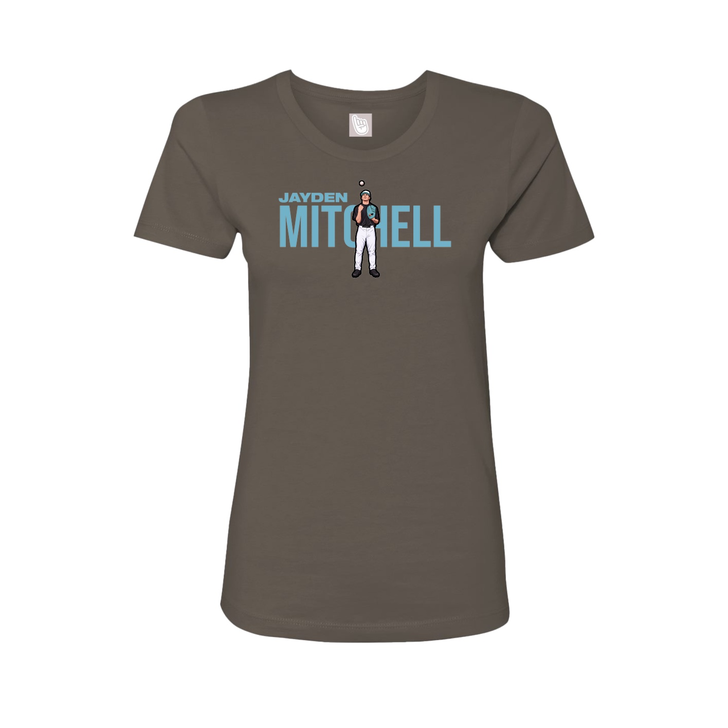 Fitted Women's Tee — Player Name in Grey