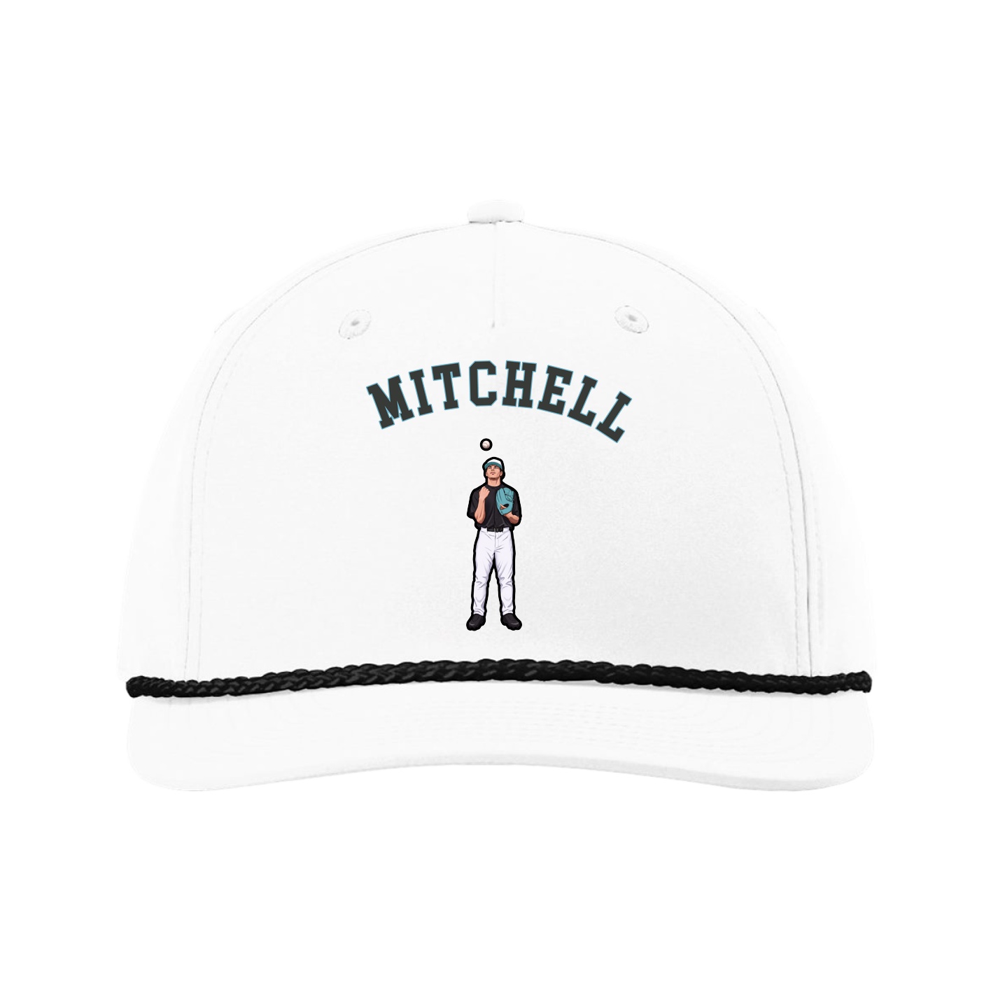 Five-Panel Classic Rope Cap — Shirsey Arch in White