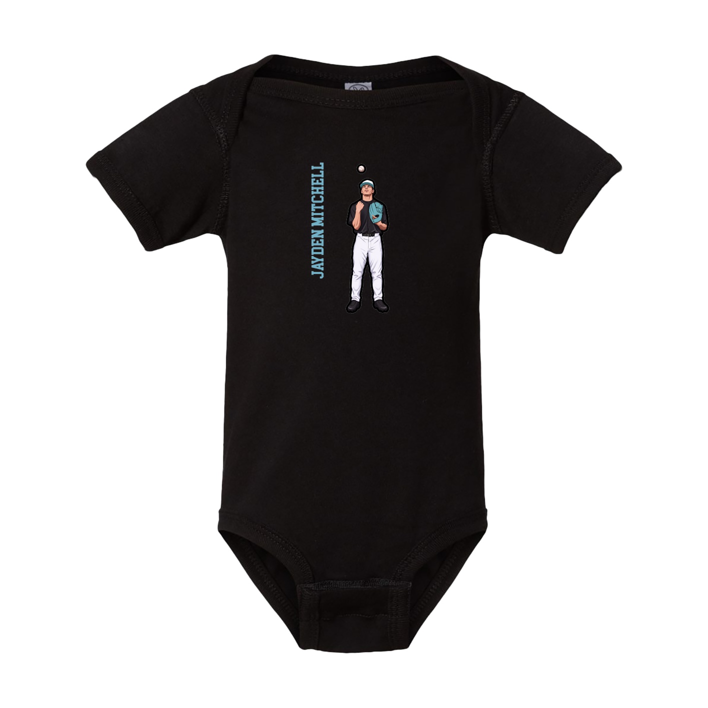 Baby Onesie — Name Vertical in Black