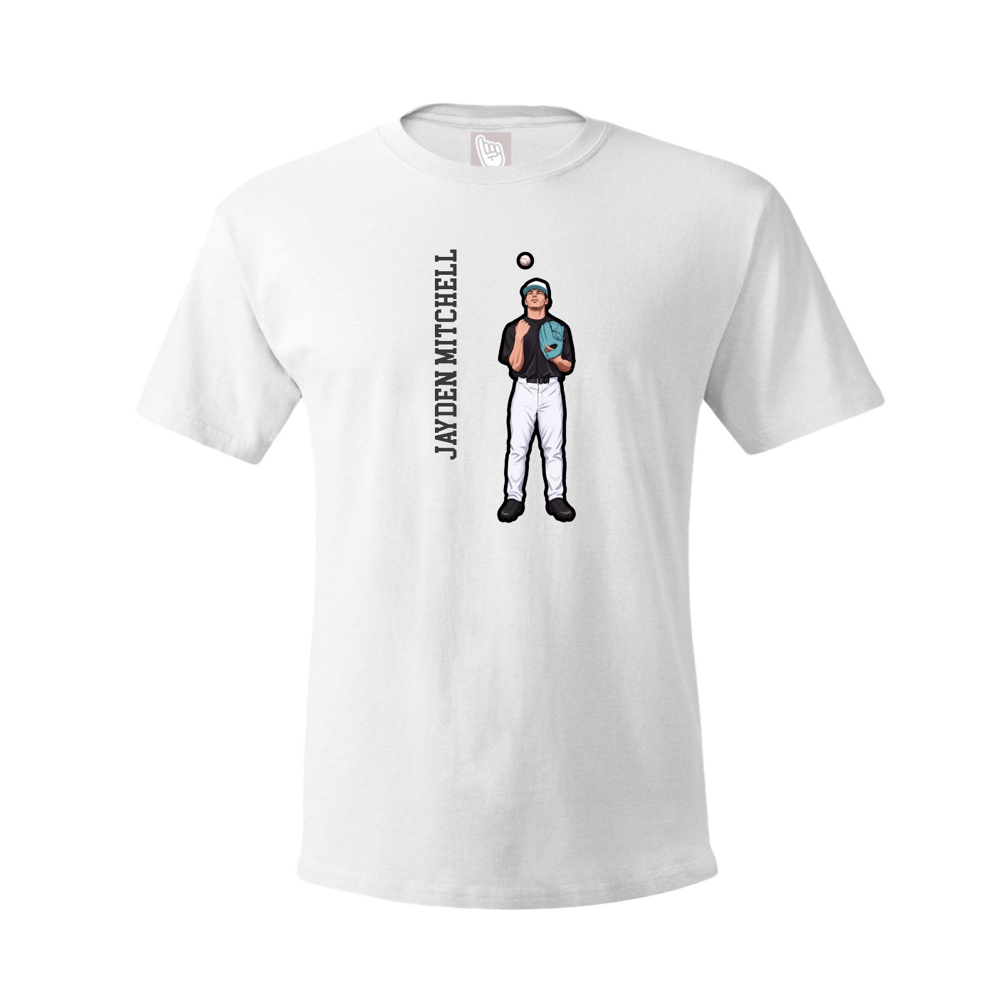 Tee — Name Vertical in White
