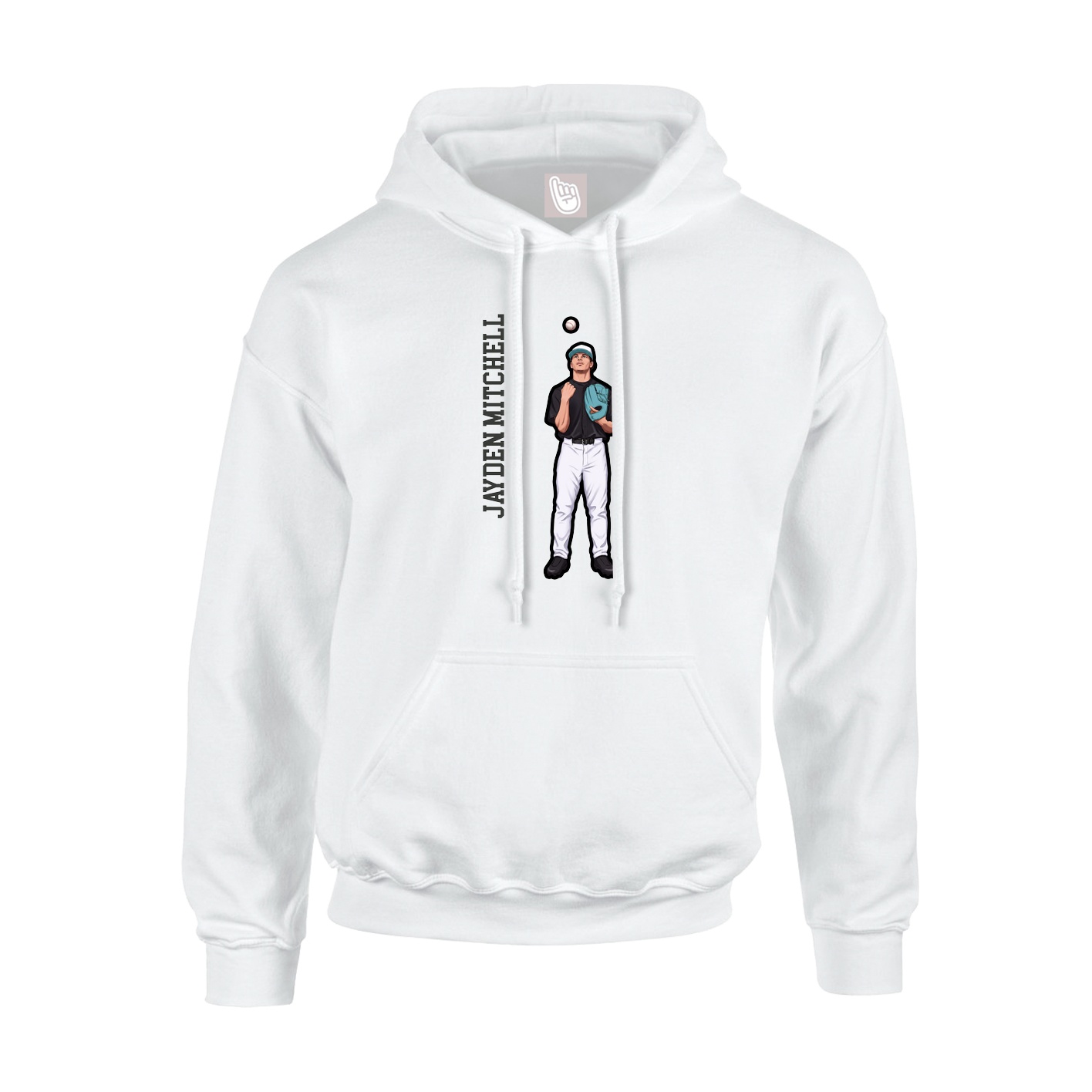 Hoodie — Name Vertical in White