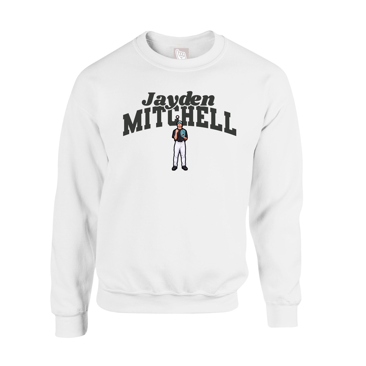 Fleece Crew — Signature Arch in White