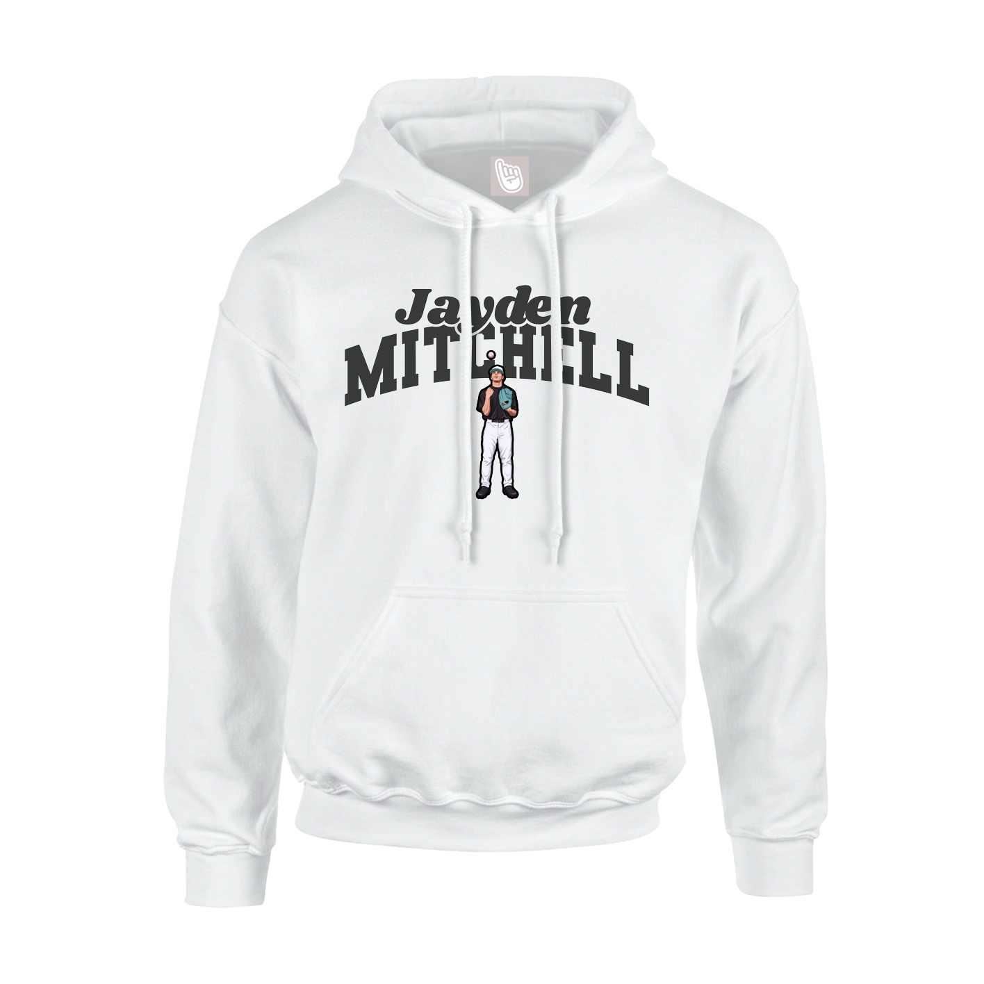 Youth Hoodie — Signature Arch in White