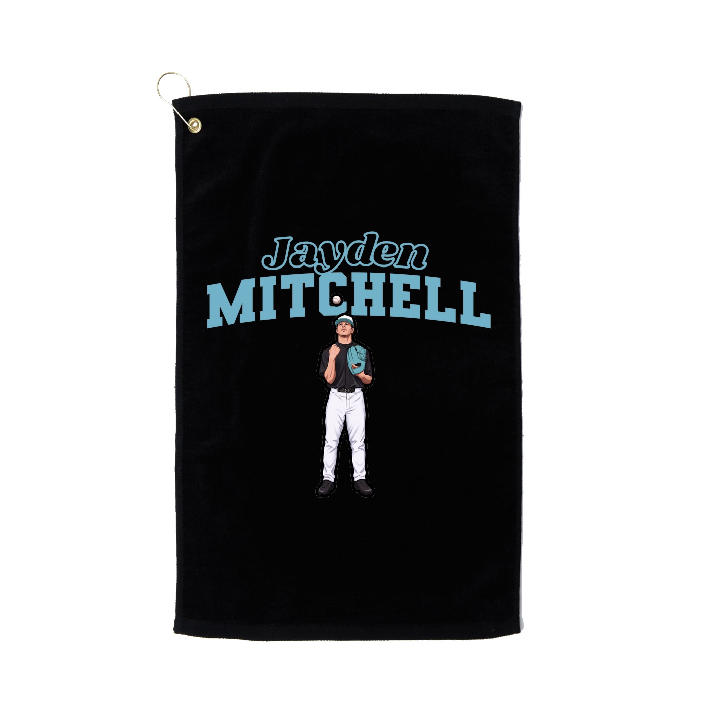 Golf Towel — Name Arch in Black