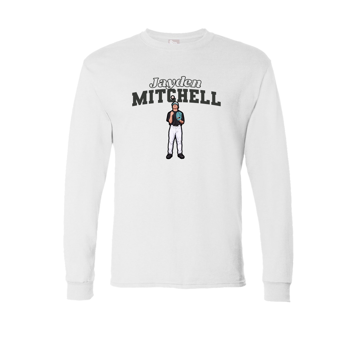 Long Sleeve Tee — Name Arch in White