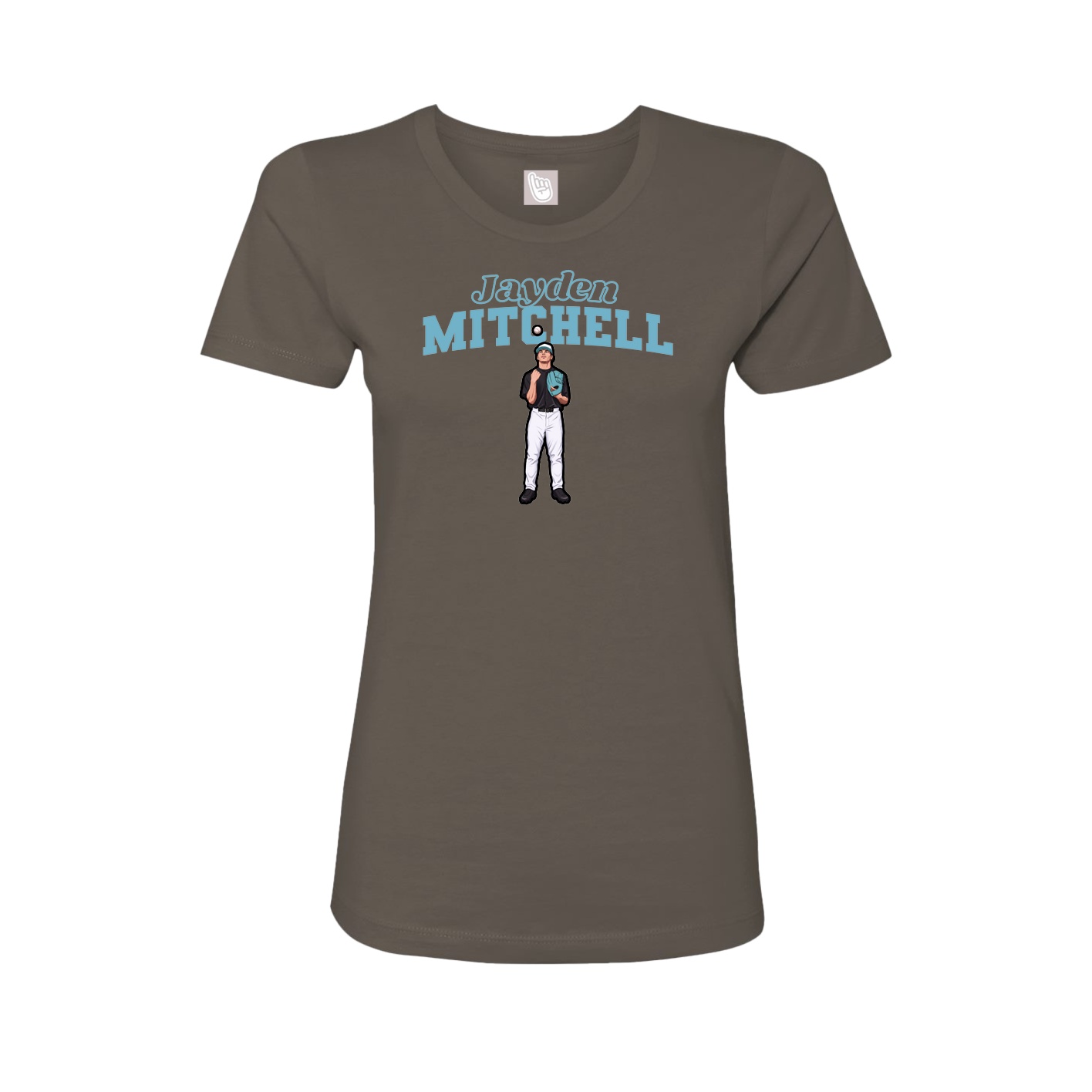 Fitted Women's Tee — Name Arch in Grey