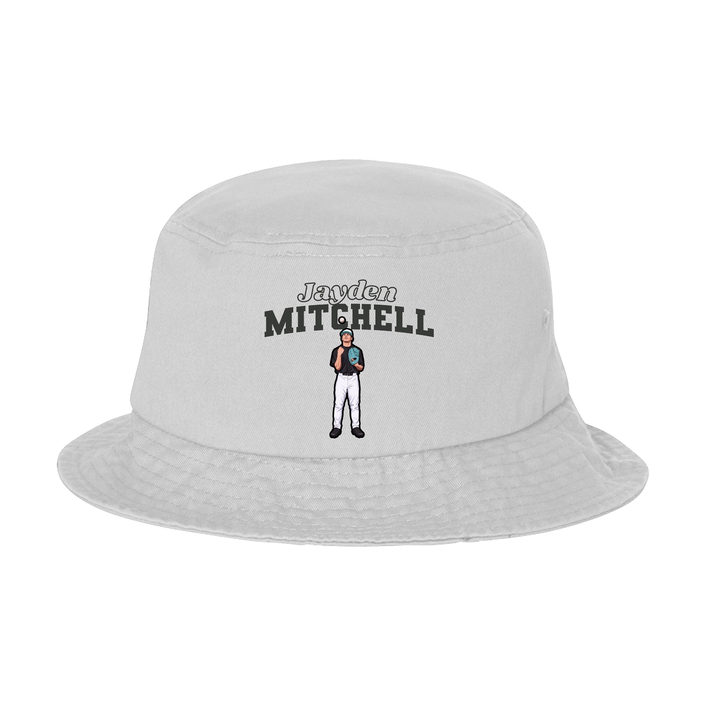 Bucket Cap — Name Arch in White