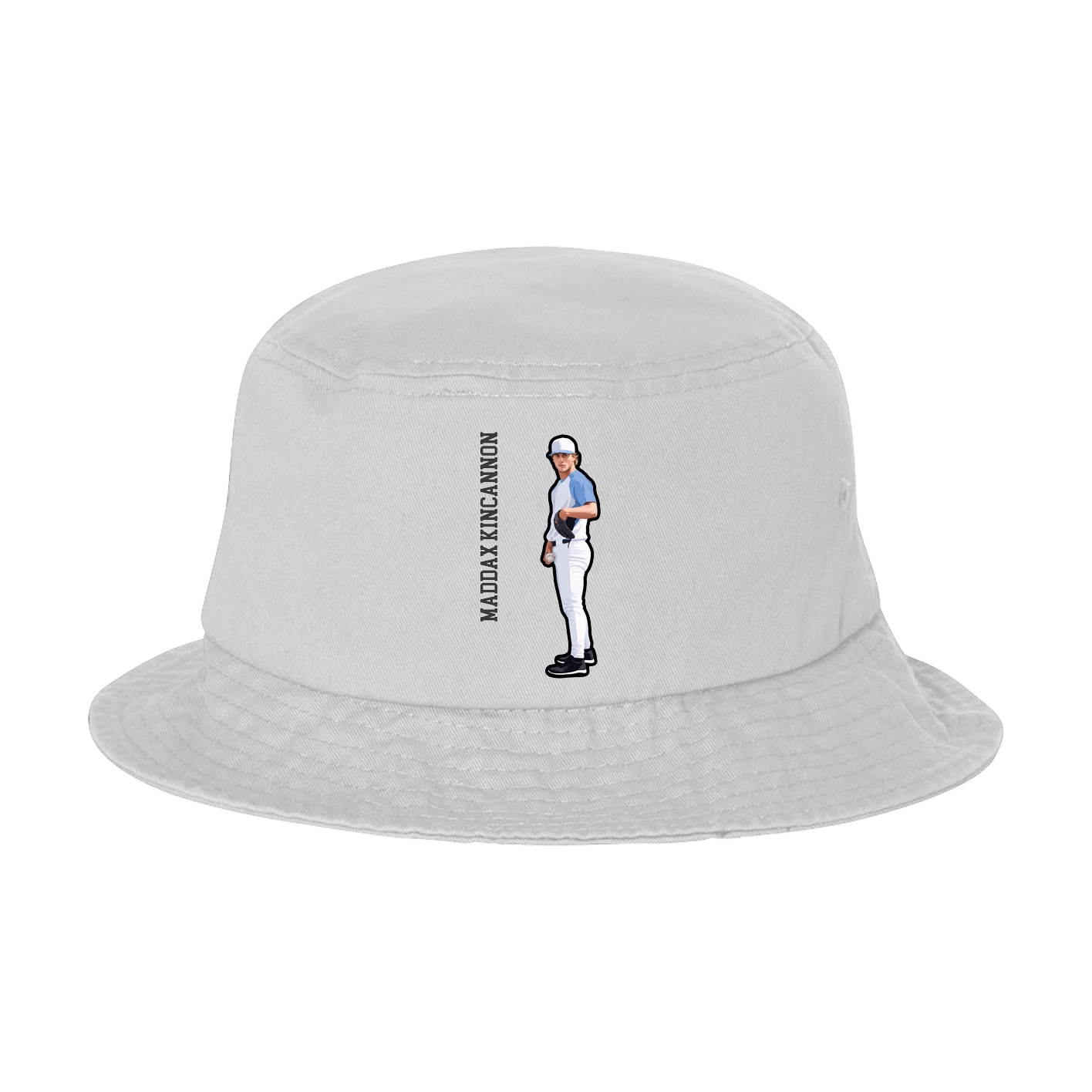 Bucket Cap — Name Vertical in White