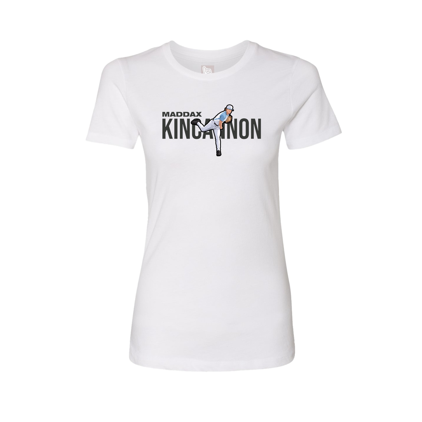 Fitted Women's Tee — Player Name in White