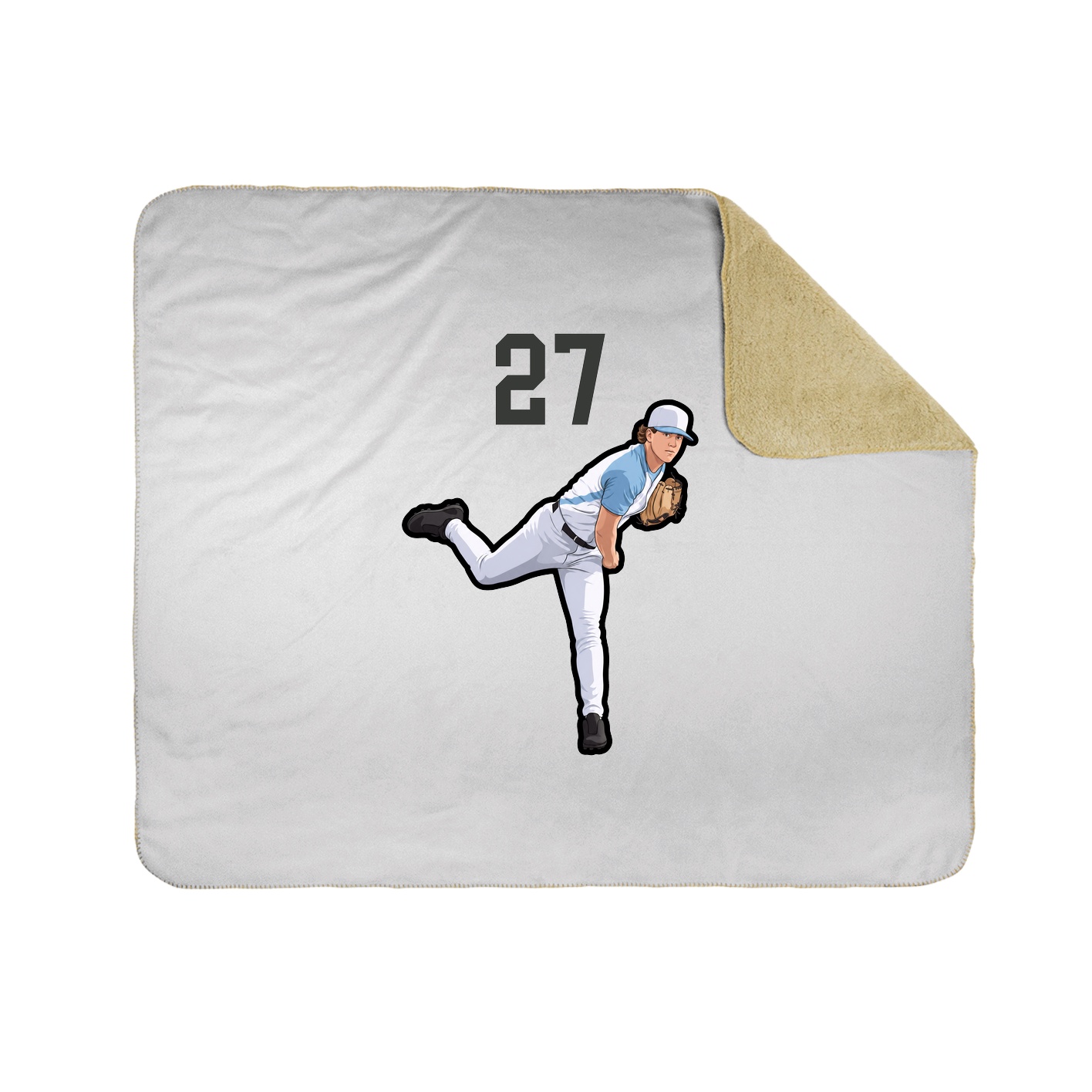 Throw Blanket — Number Top in White