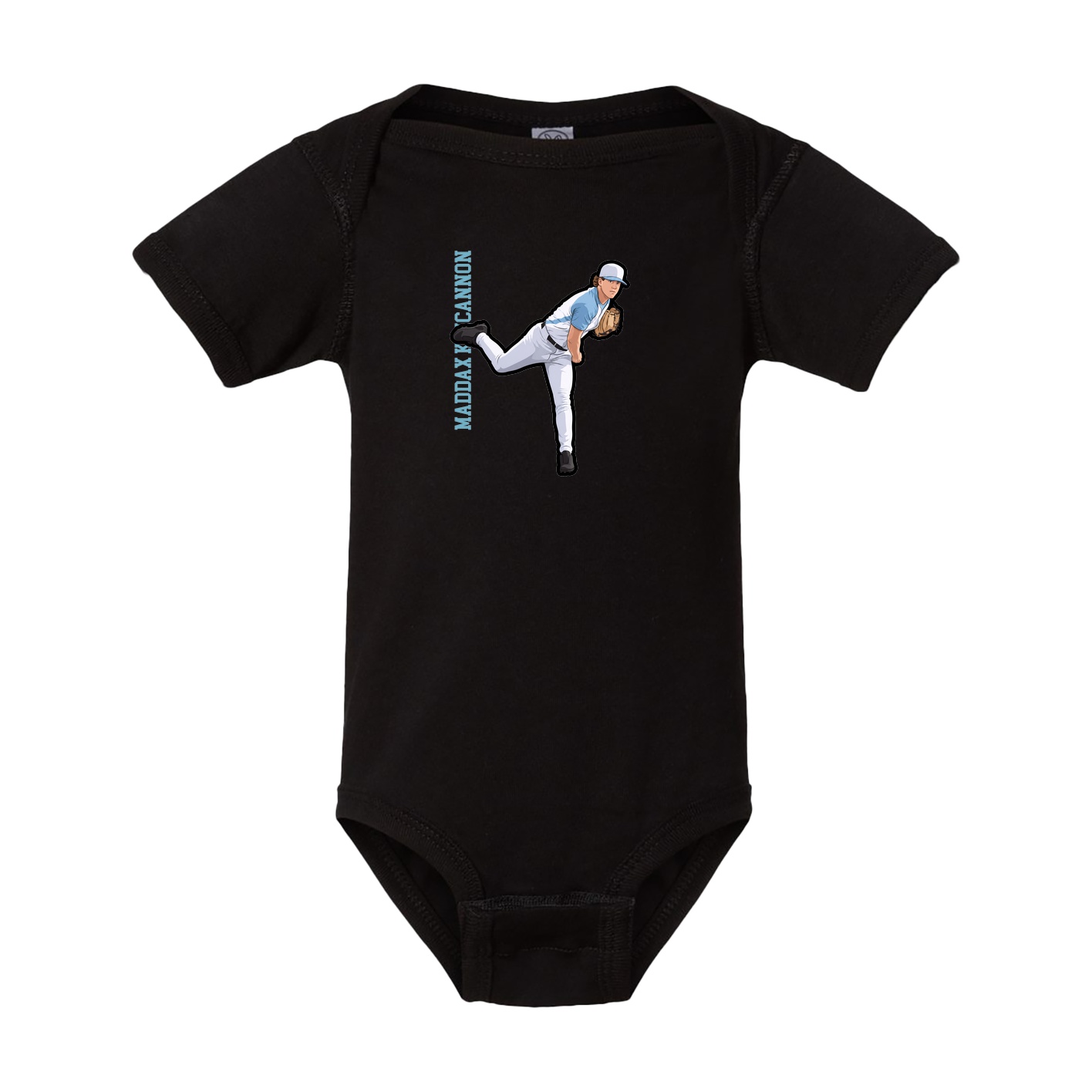 Baby Onesie — Name Vertical in Black