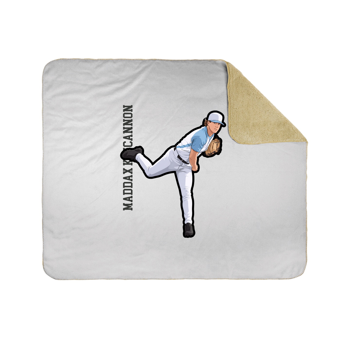 Throw Blanket — Name Vertical in White