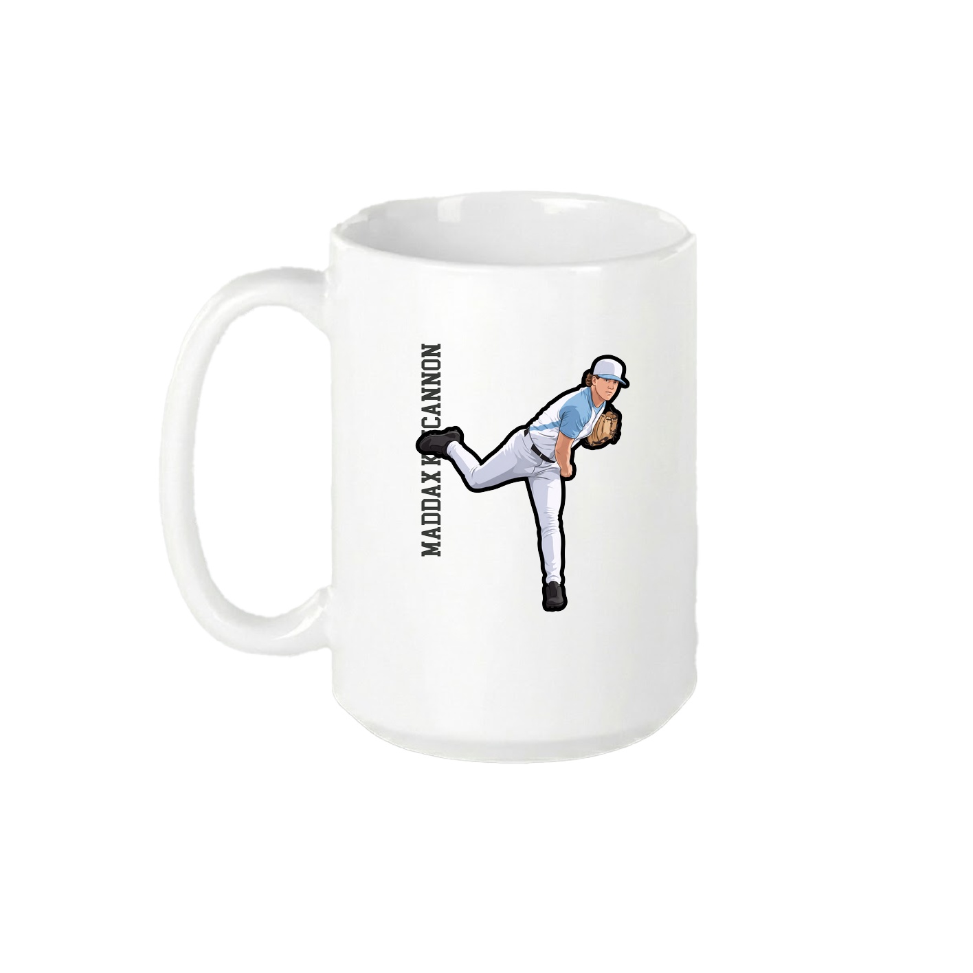 15oz Coffee Mug — Name Vertical in White