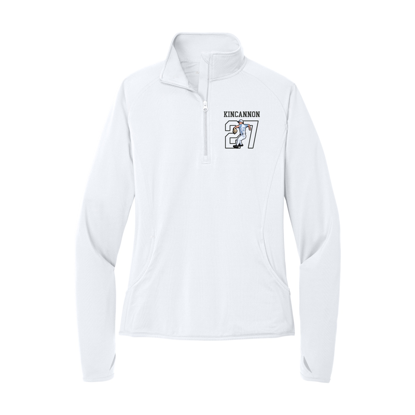 Women's Q-Zip Pullover — Shirsey in White