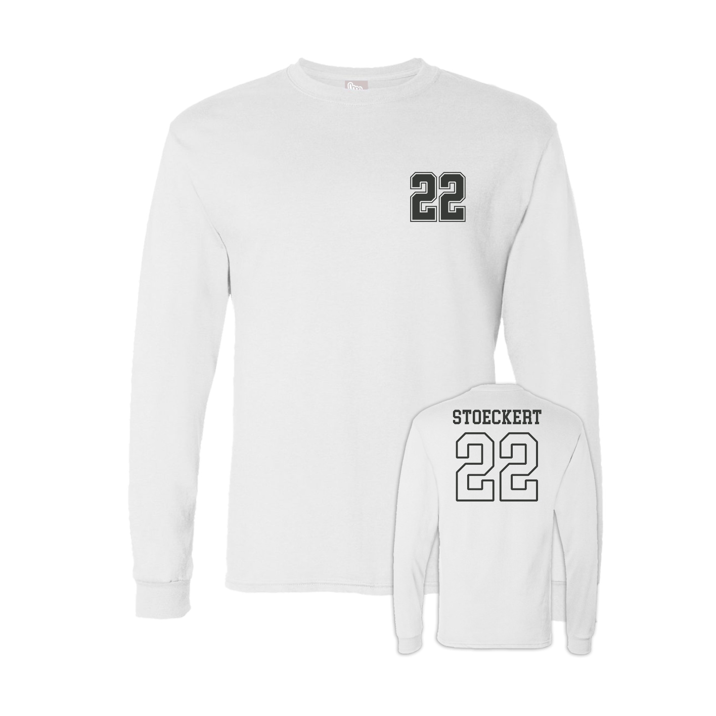 Long Sleeve Tee — Chest Back in White