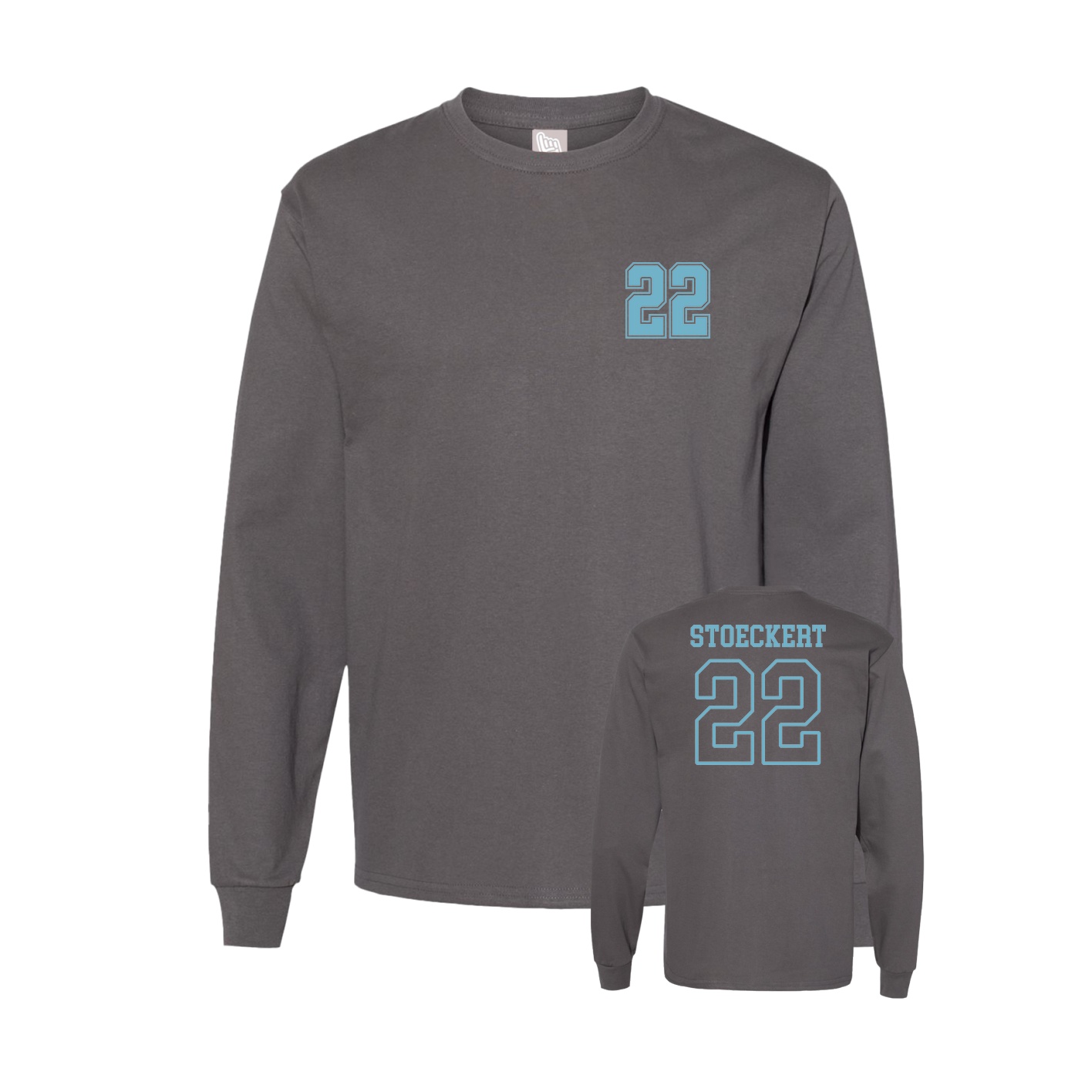 Long Sleeve Tee — Chest Back in Grey