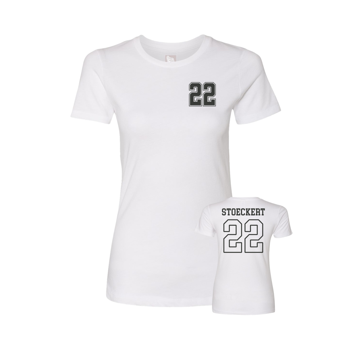 Fitted Women's Tee — Chest Back in White
