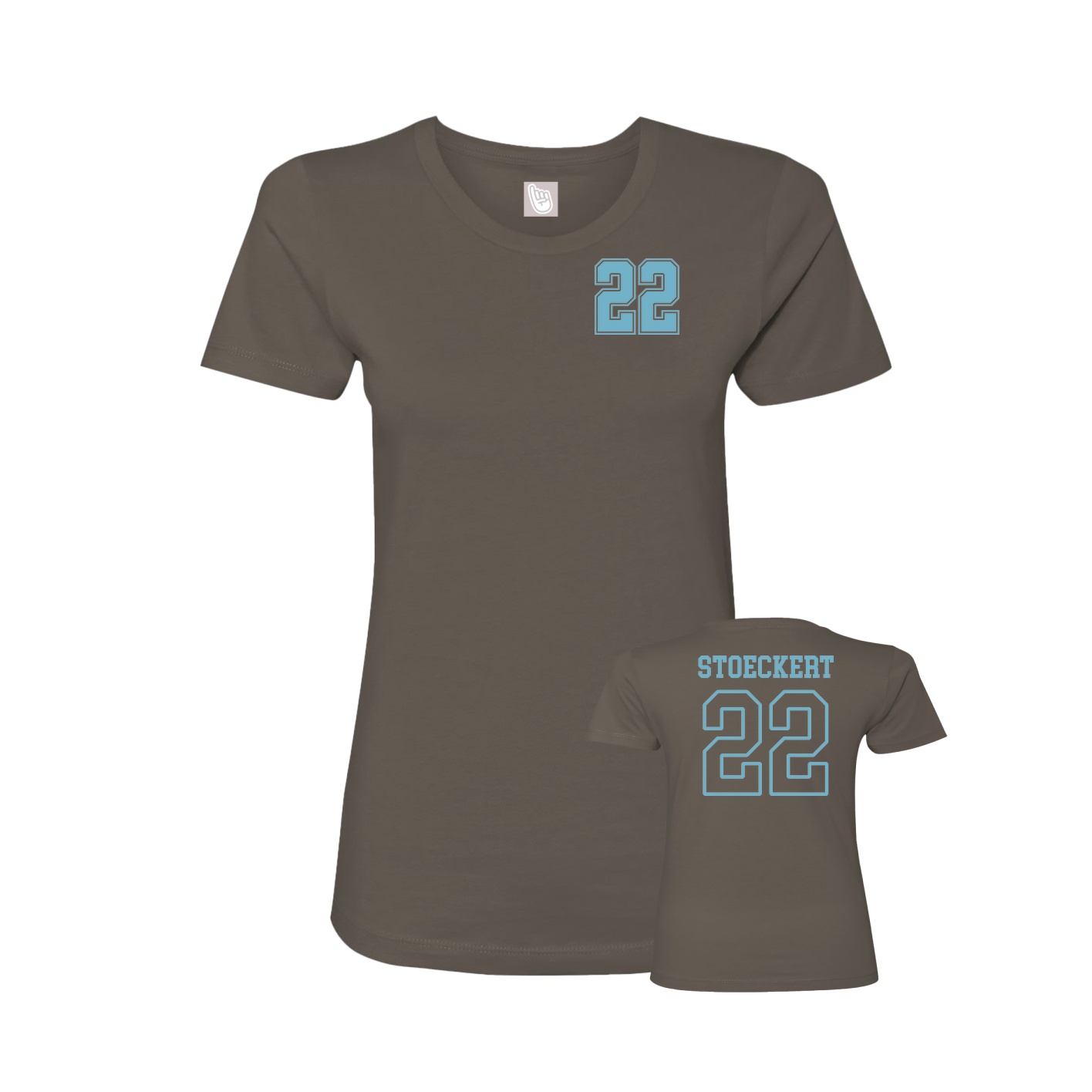 Fitted Women's Tee — Chest Back in Grey