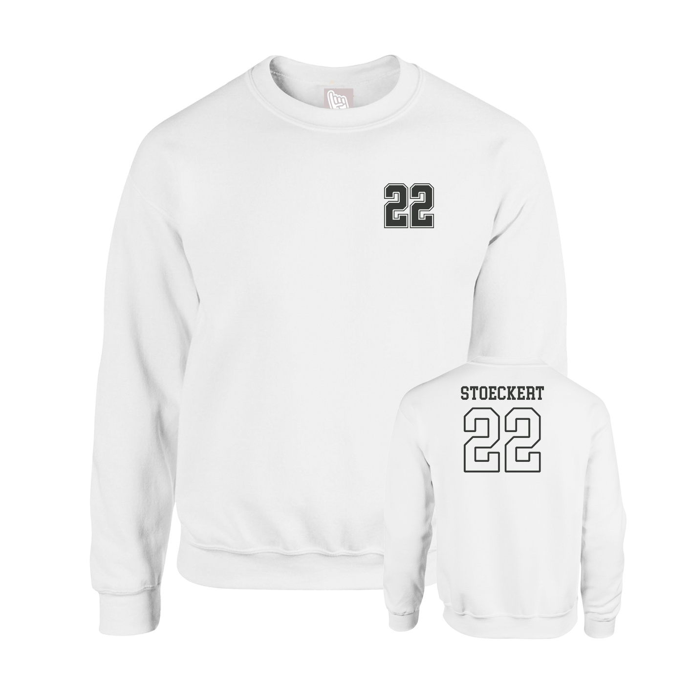 Fleece Crew — Chest Back in White