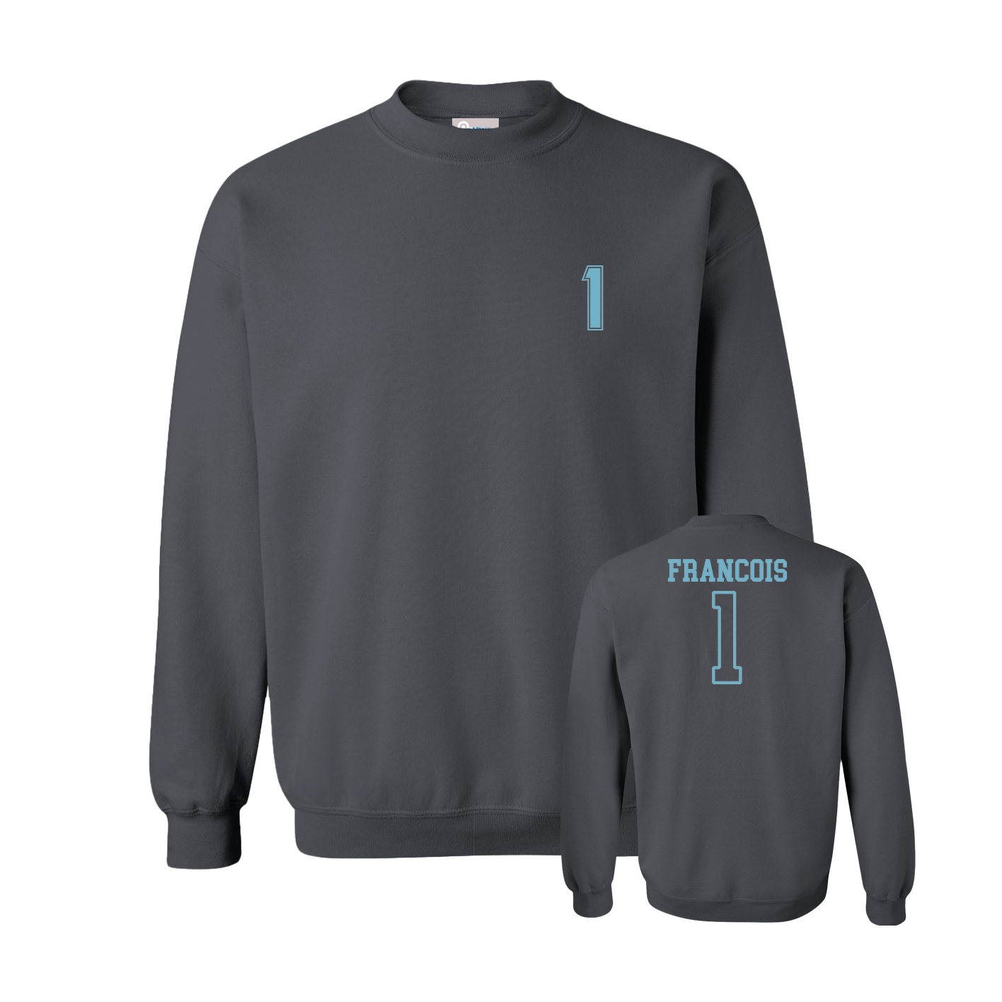 Fleece Crew — Chest Back in Grey