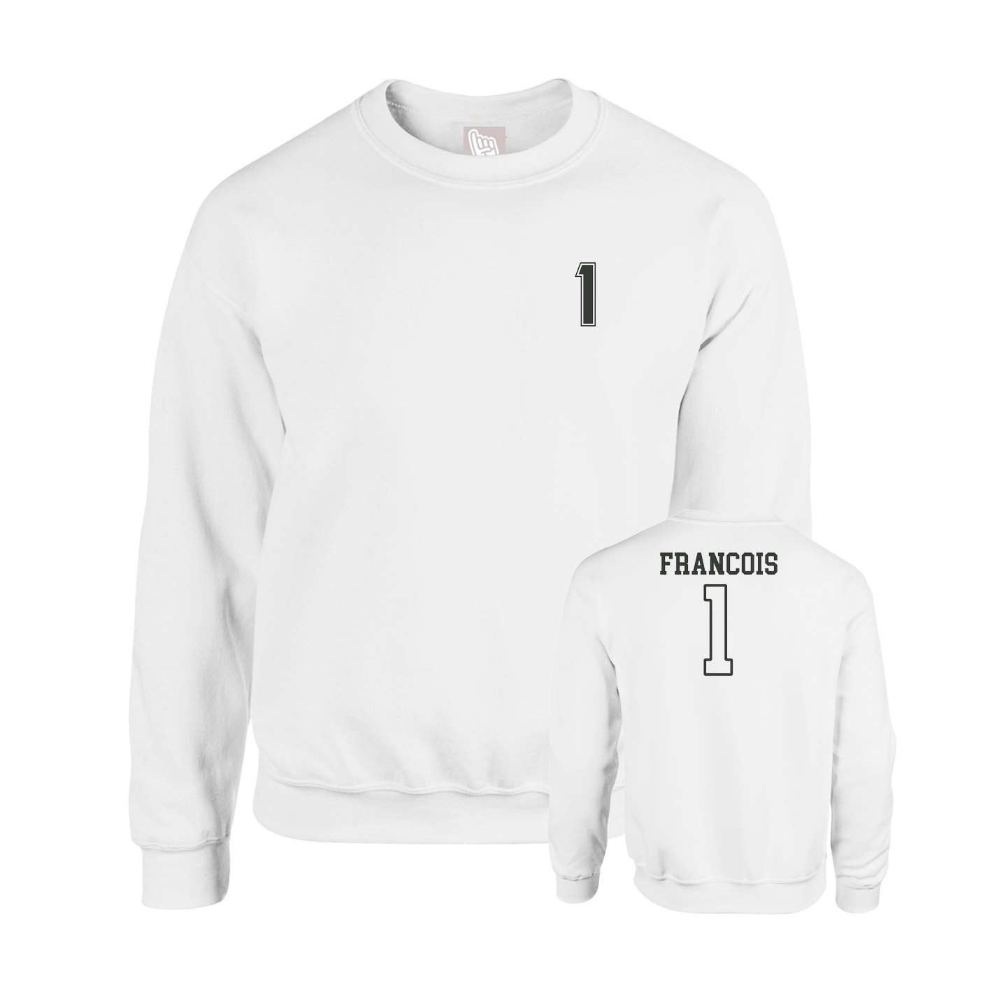 Fleece Crew — Chest Back in White