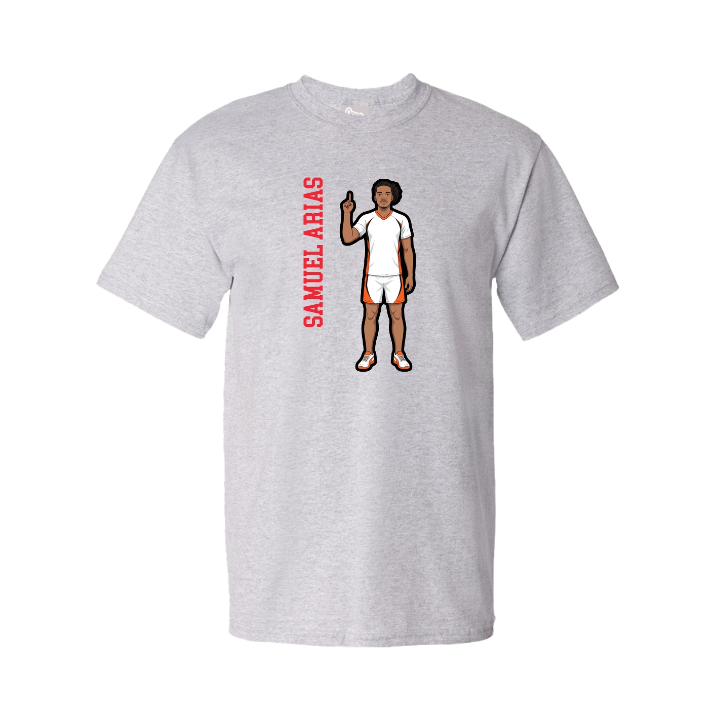 Tee — Name Vertical in Grey