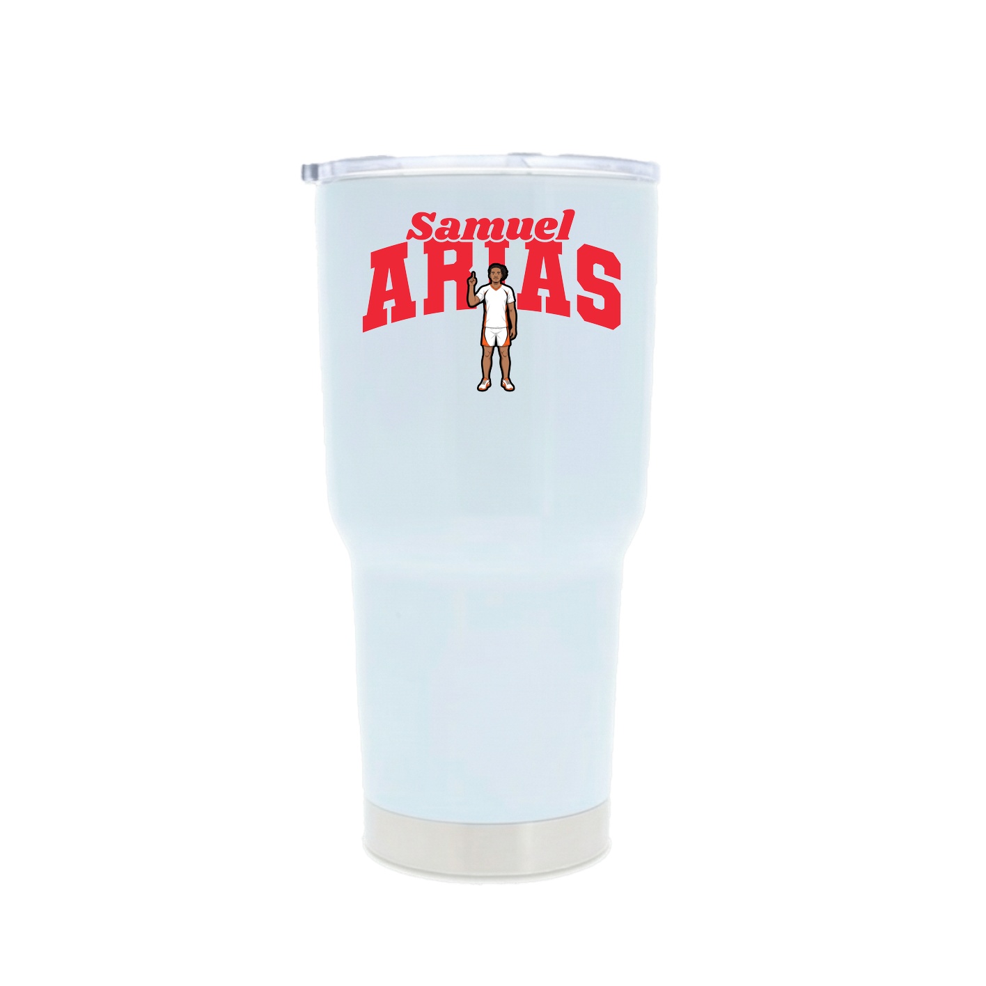30oz Stainless Steel Tumbler — Signature Arch in White