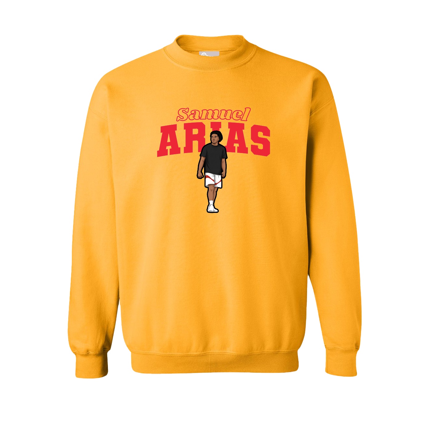Fleece Crew — Name Arch in Gold