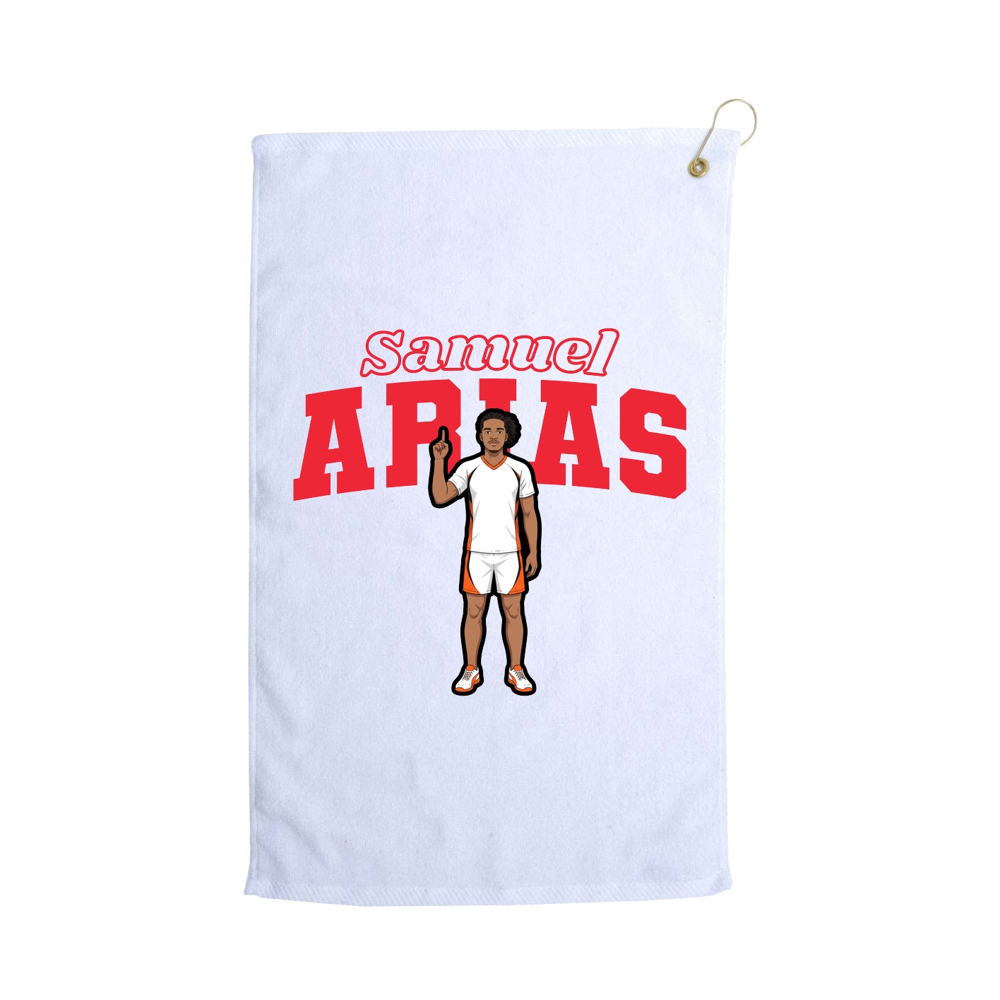 Golf Towel — Name Arch in White