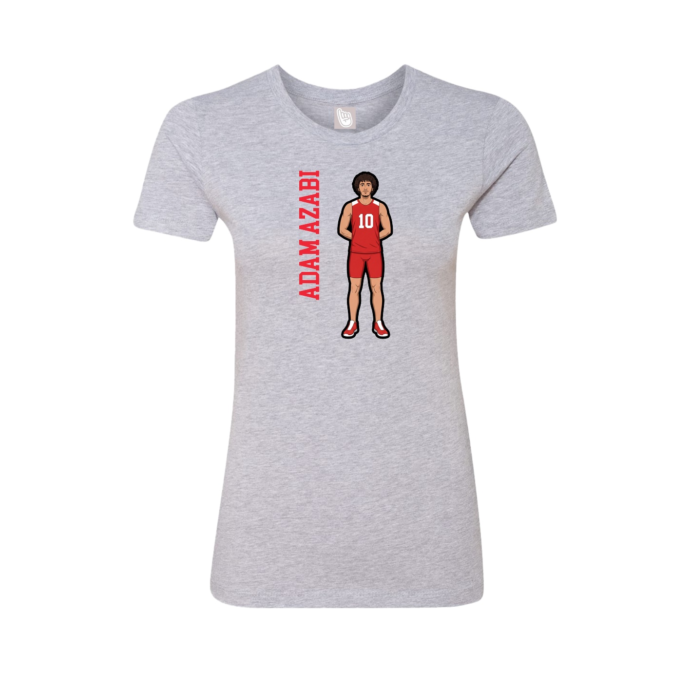 Fitted Women's Tee — Name Vertical in Grey