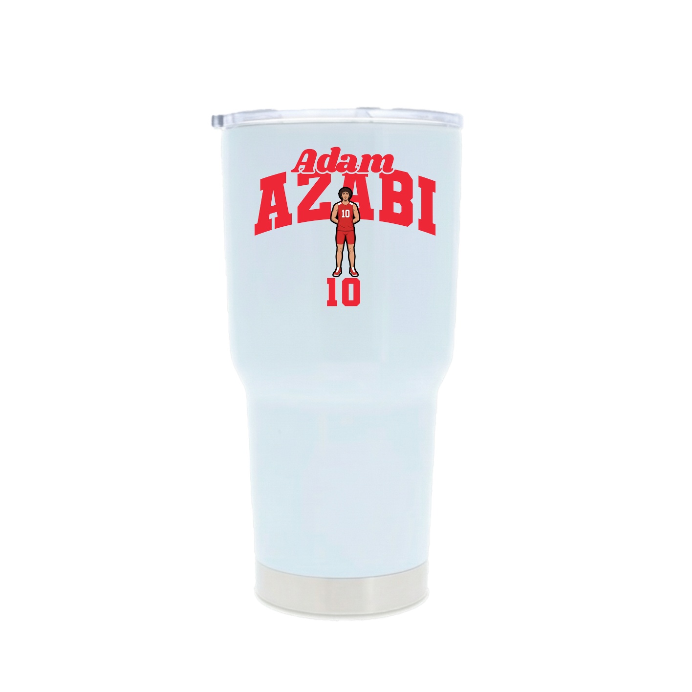 30oz Stainless Steel Tumbler — Signature Arch in White