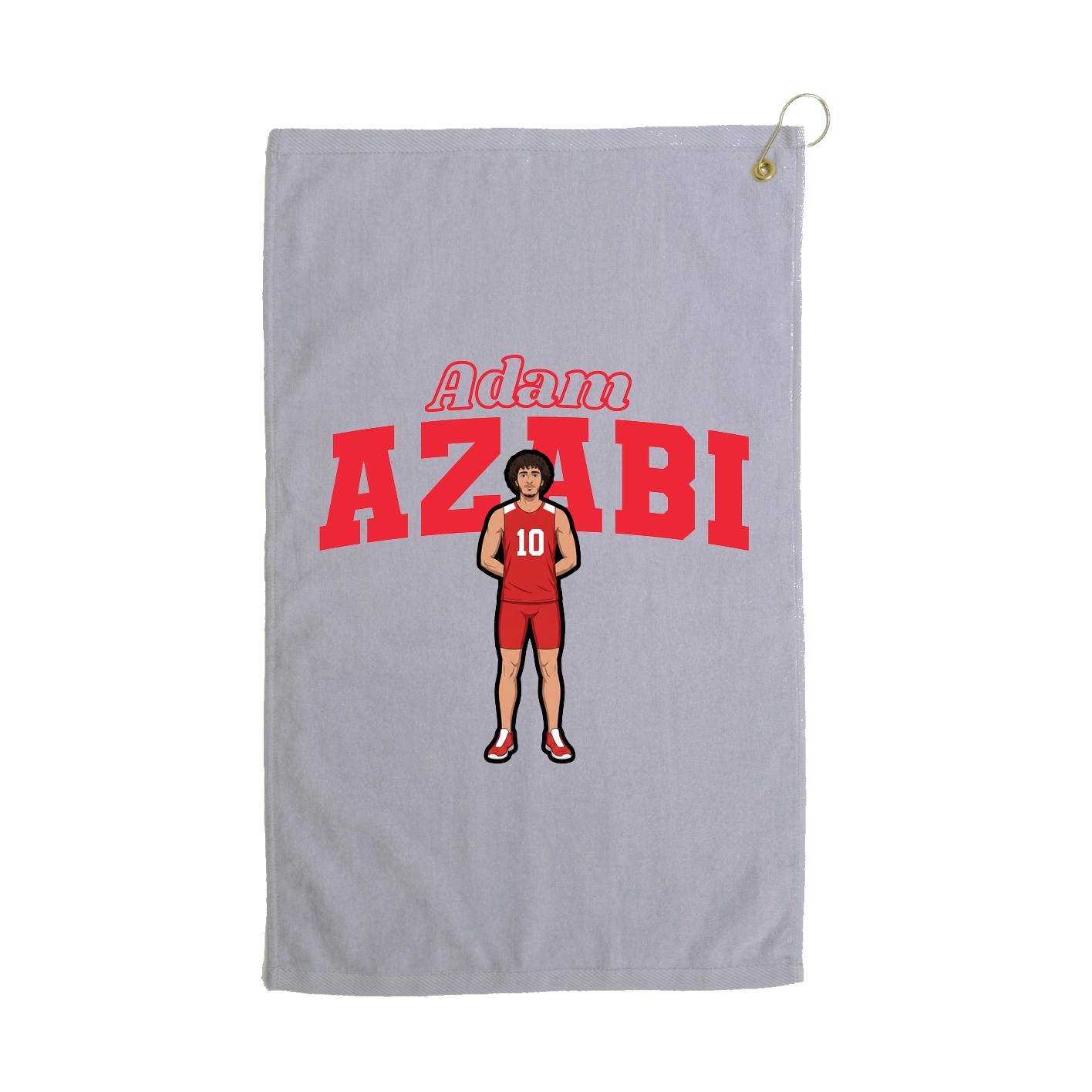 Golf Towel — Name Arch in Grey