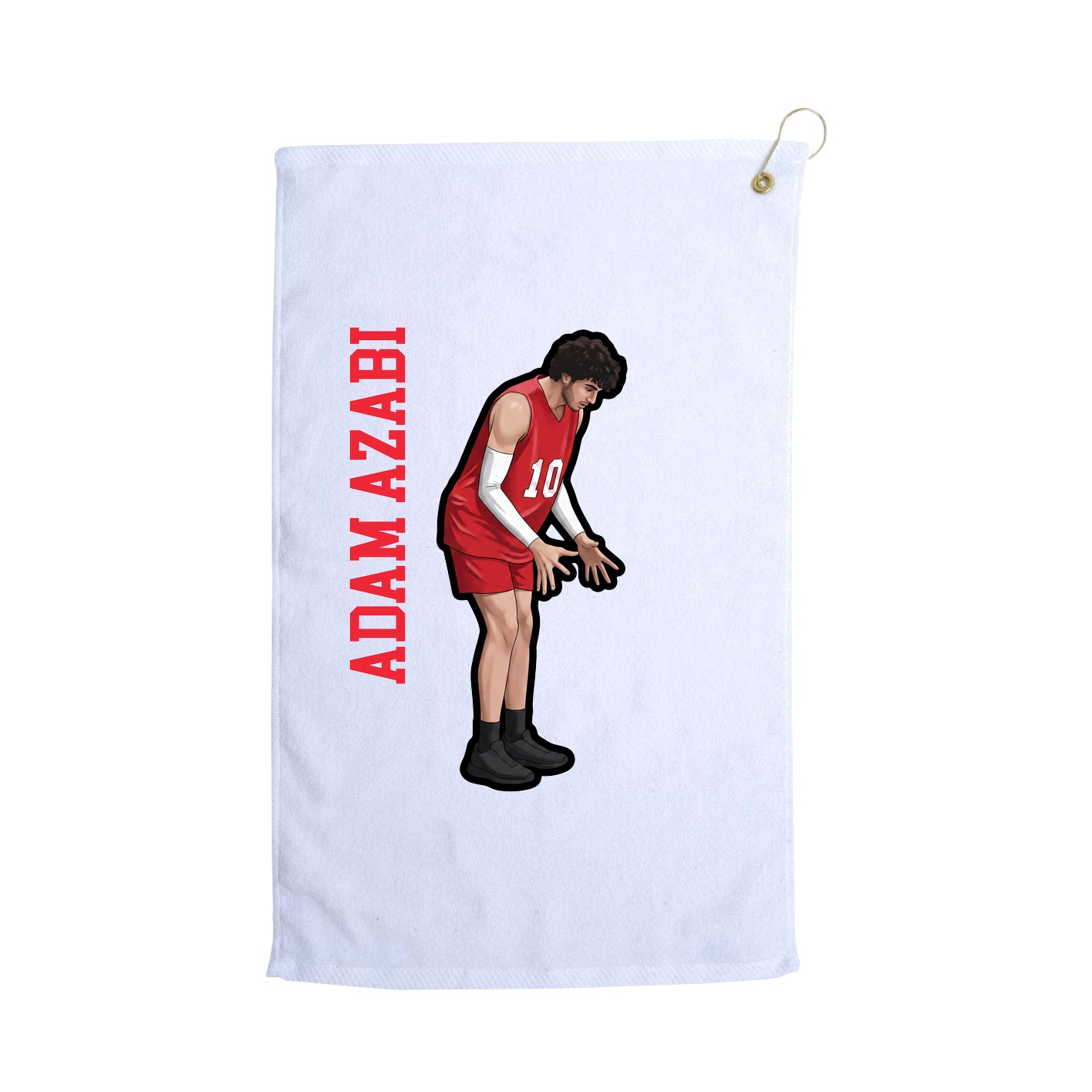Golf Towel — Name Vertical in White